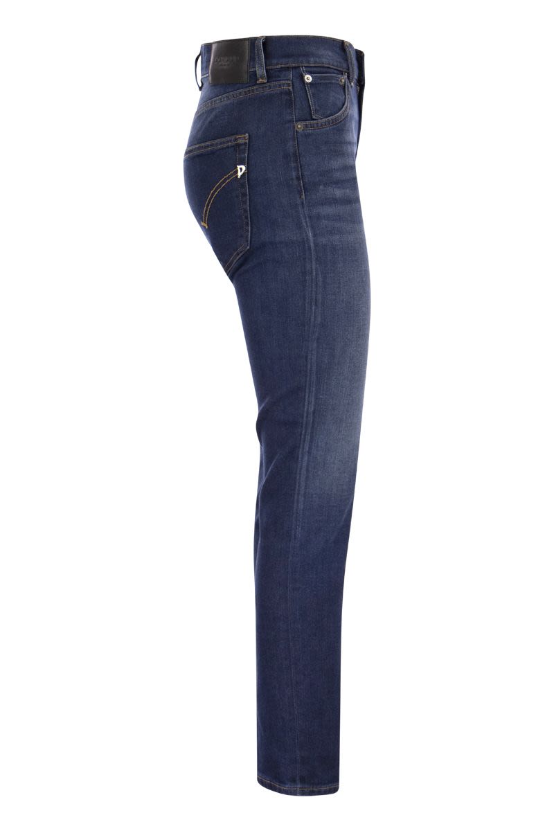 DONDUP Slim Fit Ankle-Length Organic Stretch Denim Jeans