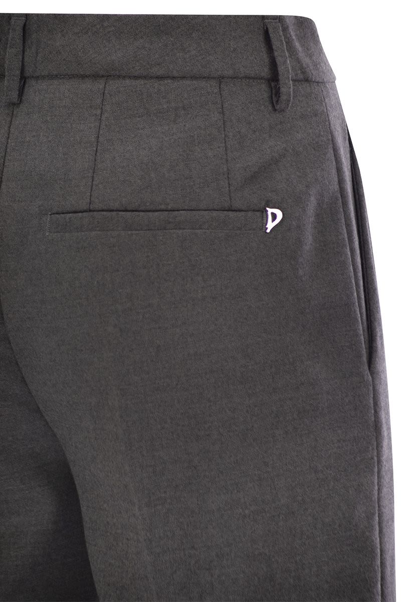 DONDUP High-Waisted Wide Leg Wool Pants