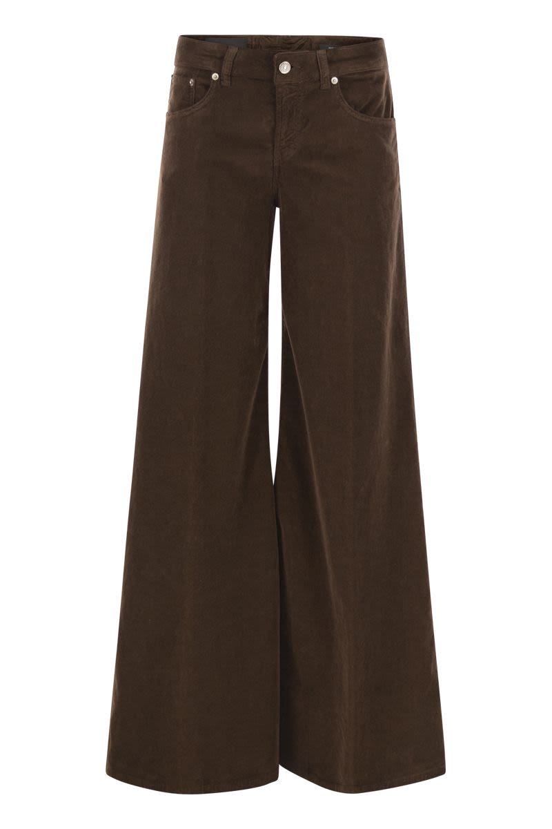 DONDUP Wide-Leg Velvet Trousers