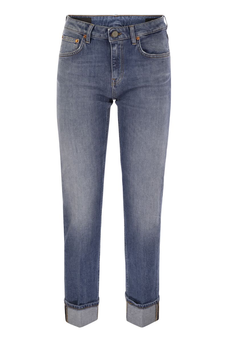 DONDUP Slim-Fit High Turn-Up Jeans