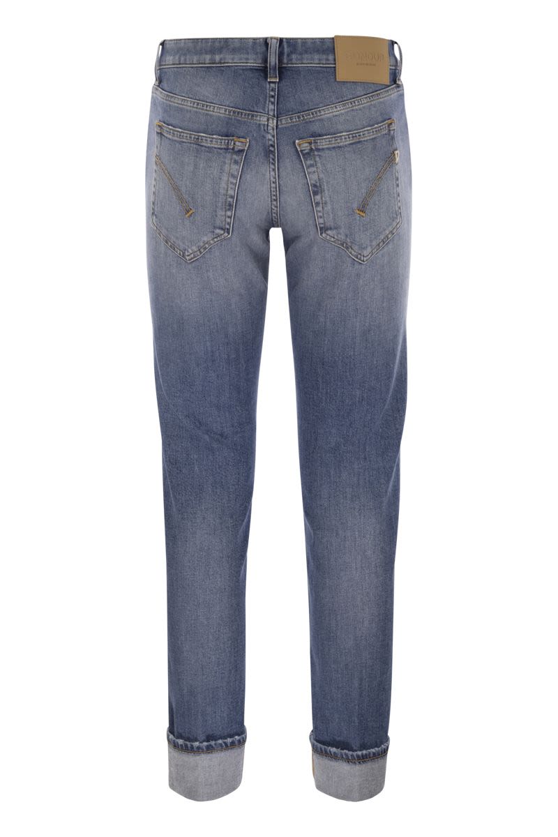 DONDUP Slim-Fit High Turn-Up Jeans