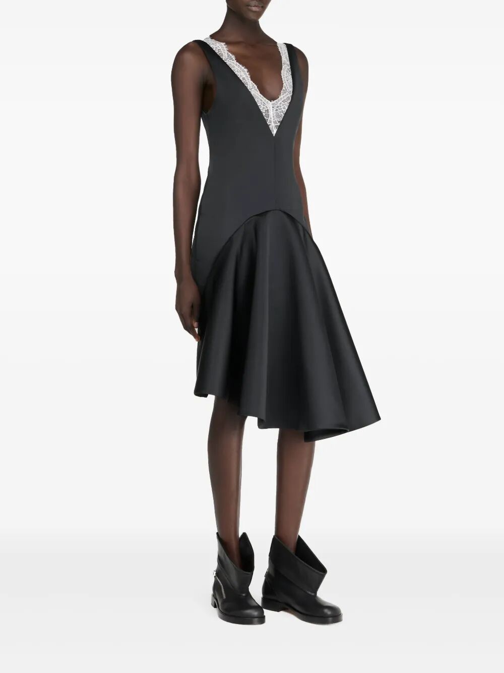 JW ANDERSON Draped Hem V Neck Mini Dress
