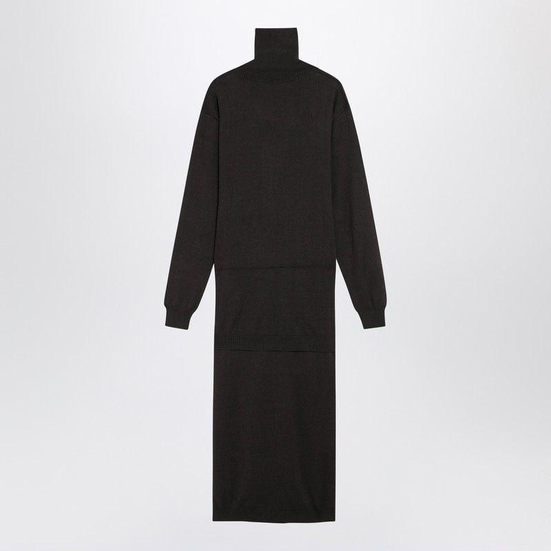 LEMAIRE Wool-Blend Dress with High Neck and Tie Panels