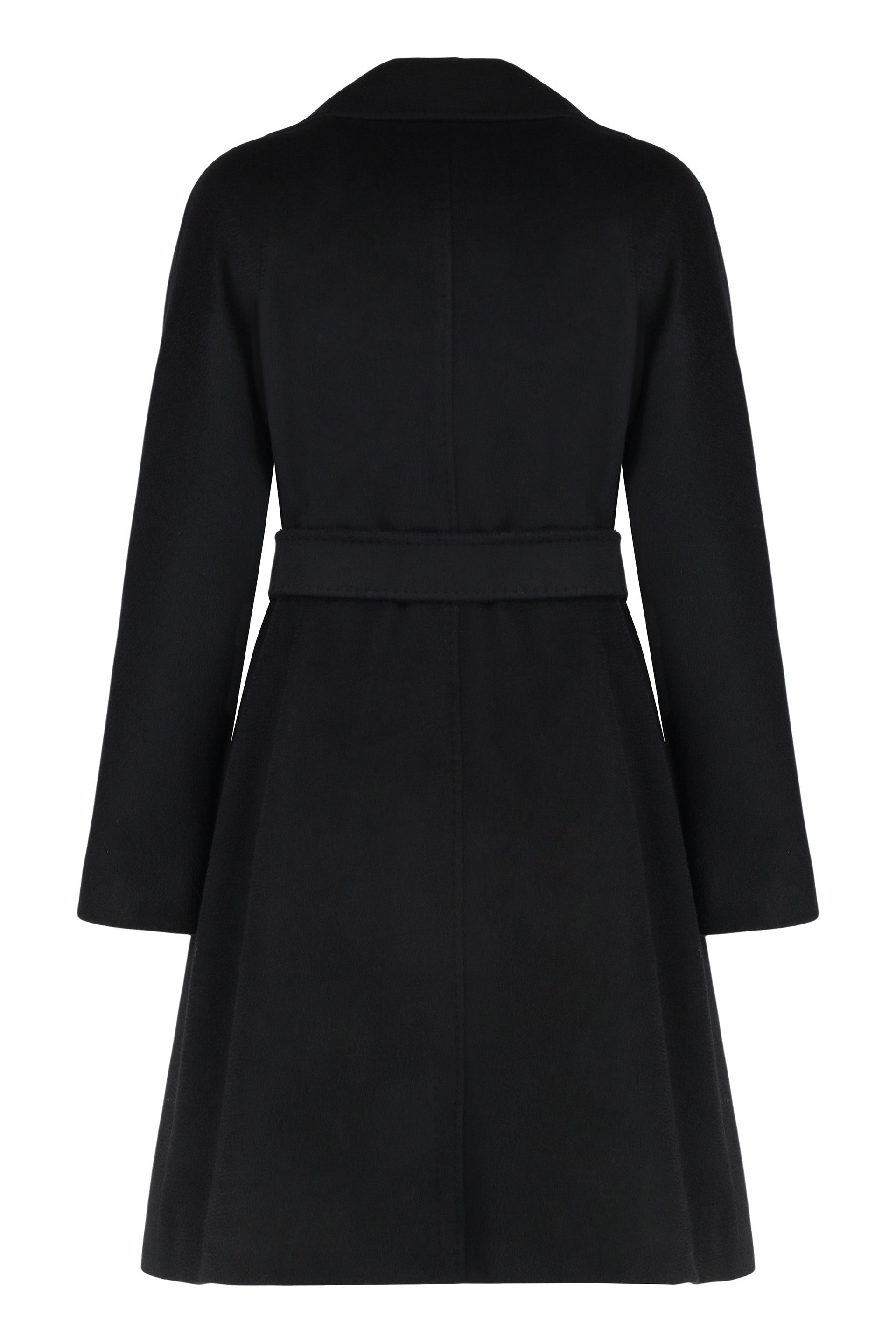 MAX MARA STUDIO Wool Jacket with Lapel Collar and Coordinated Waist Belt