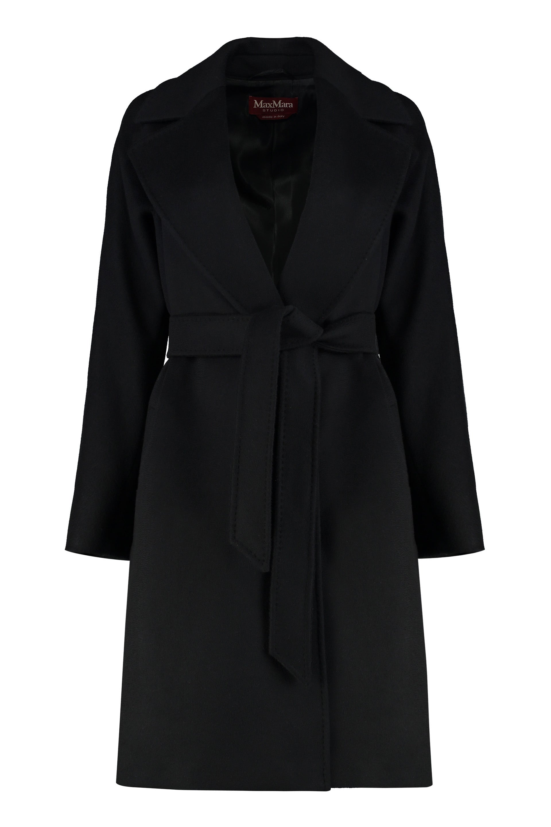 MAX MARA STUDIO Elegant Midi Wool Robe with Waistcoat