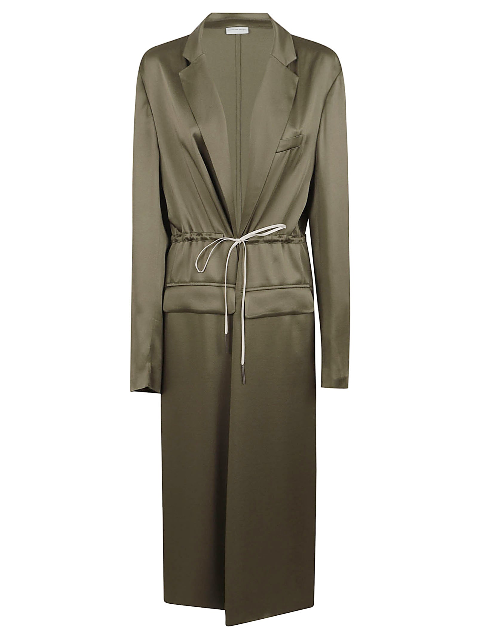 DRIES VAN NOTEN Military-Inspired Cape with Drawstring Waist