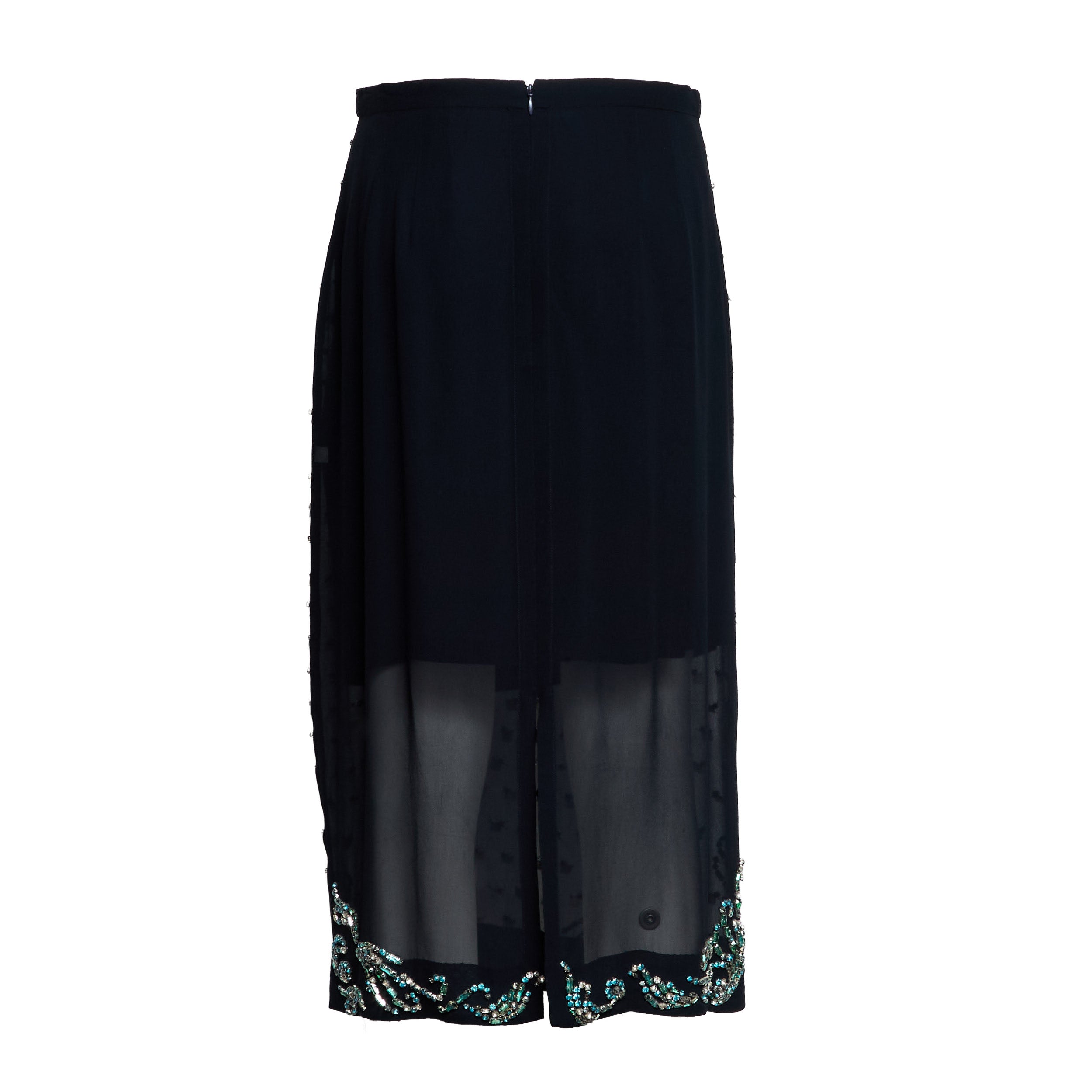 DRIES VAN NOTEN Mini Jewel Embellished Skirt with Back Slit