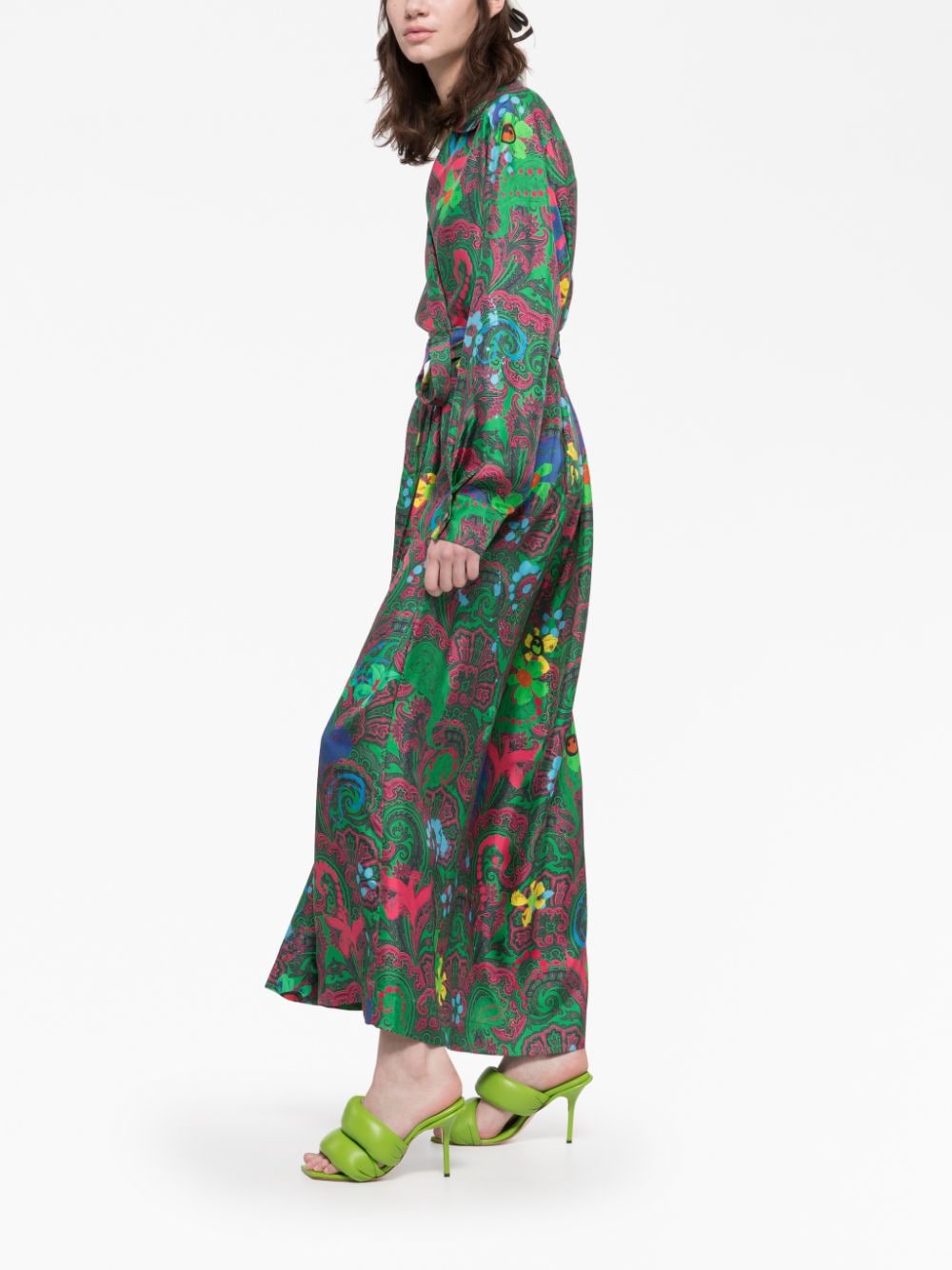 AZ FACTORY Paisley Print Long Wrap Dress