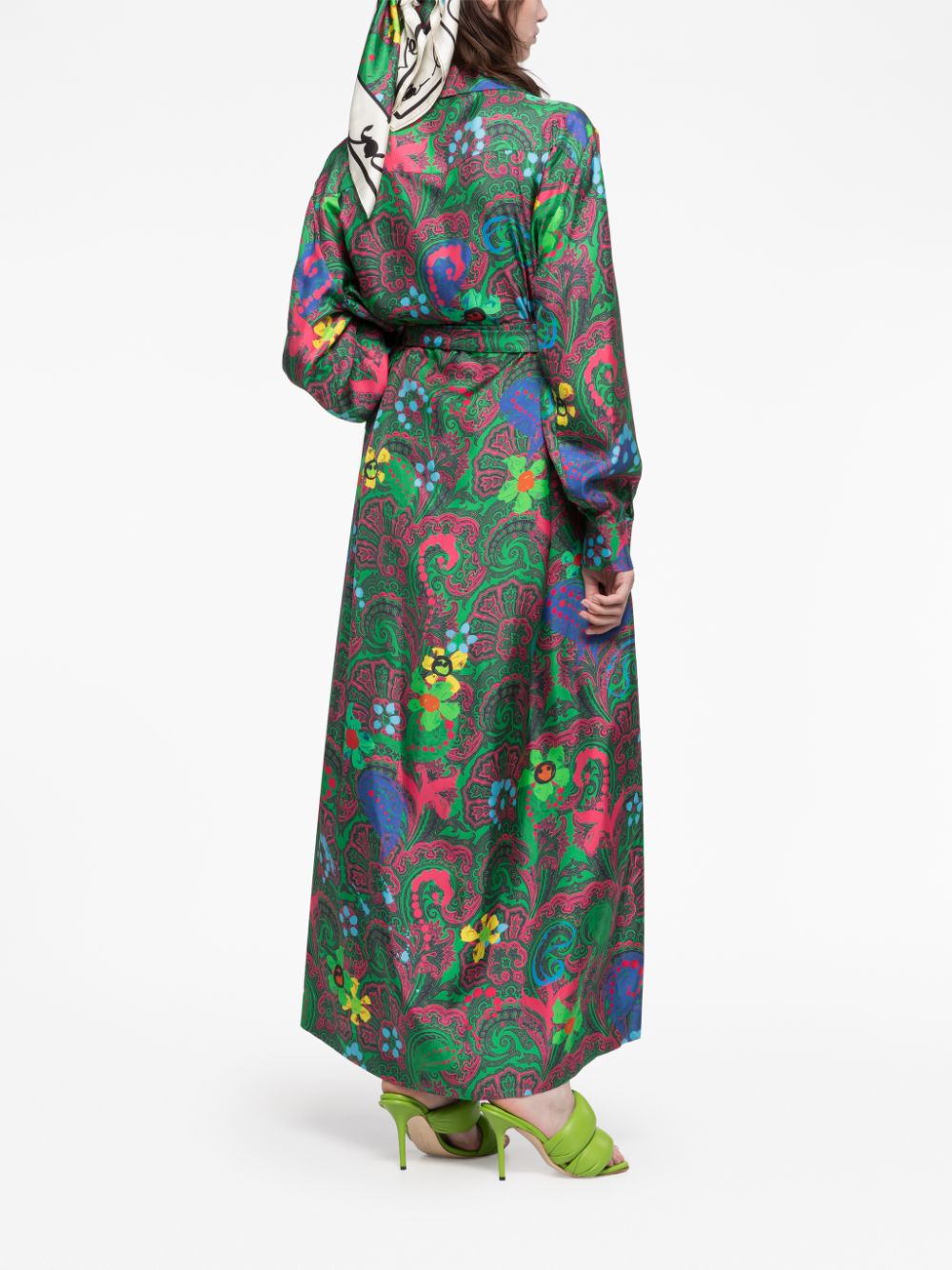 AZ FACTORY Paisley Print Long Wrap Dress