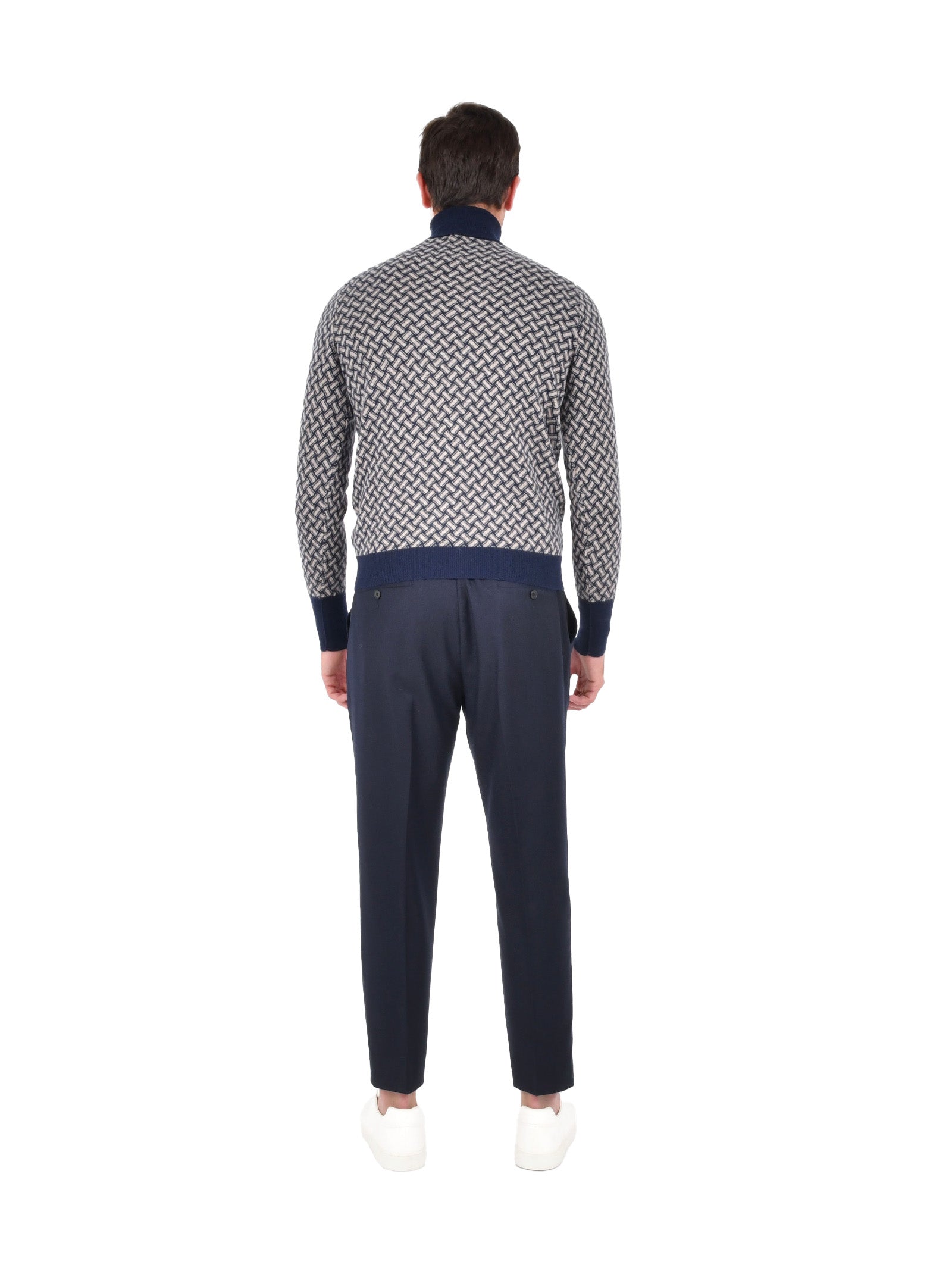 DRUMOHR Cashmere Turtleneck Sweater with Unique Pattern