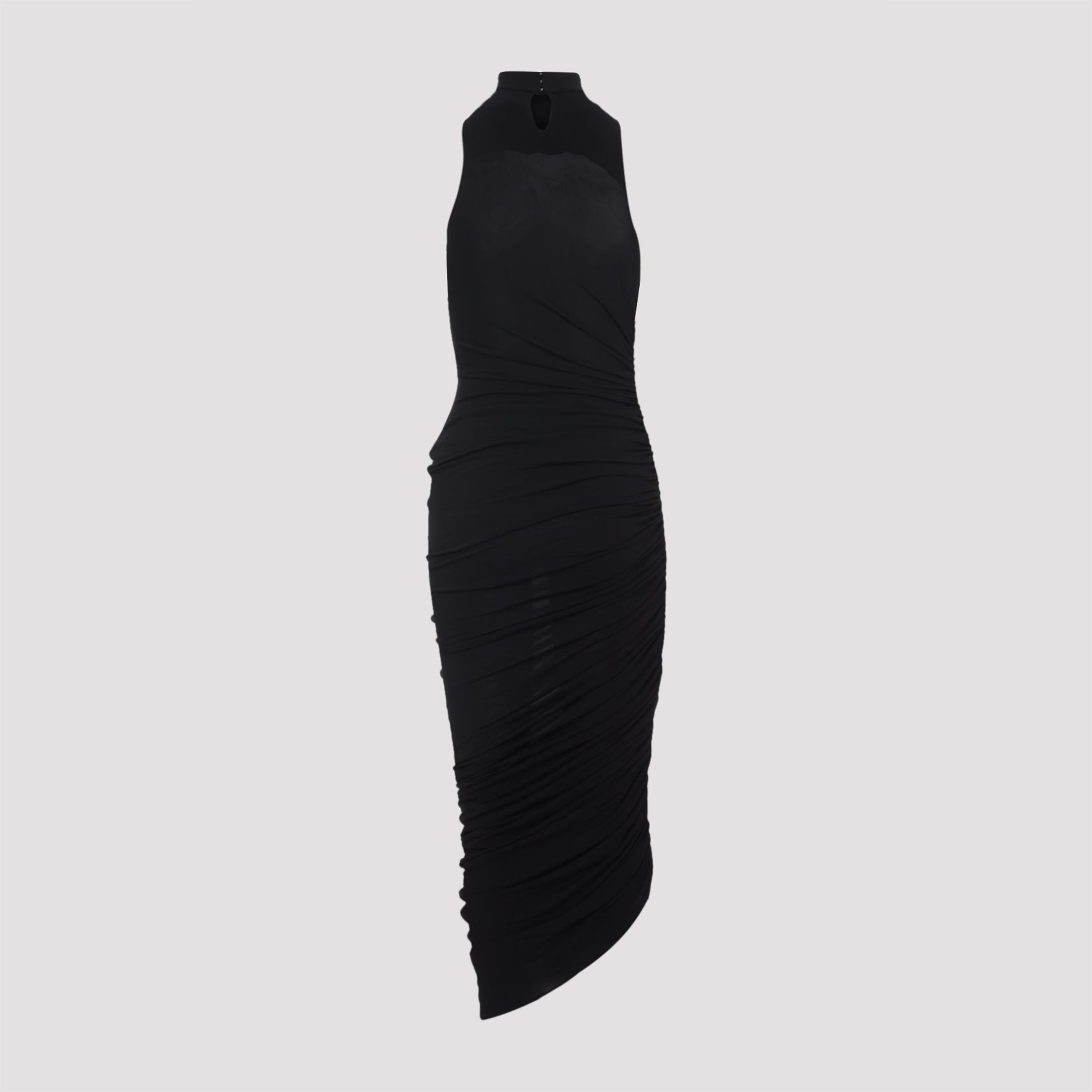 JACQUEMUS Asymmetrical Maxi Dress with Integrated Turtleneck - Size S
