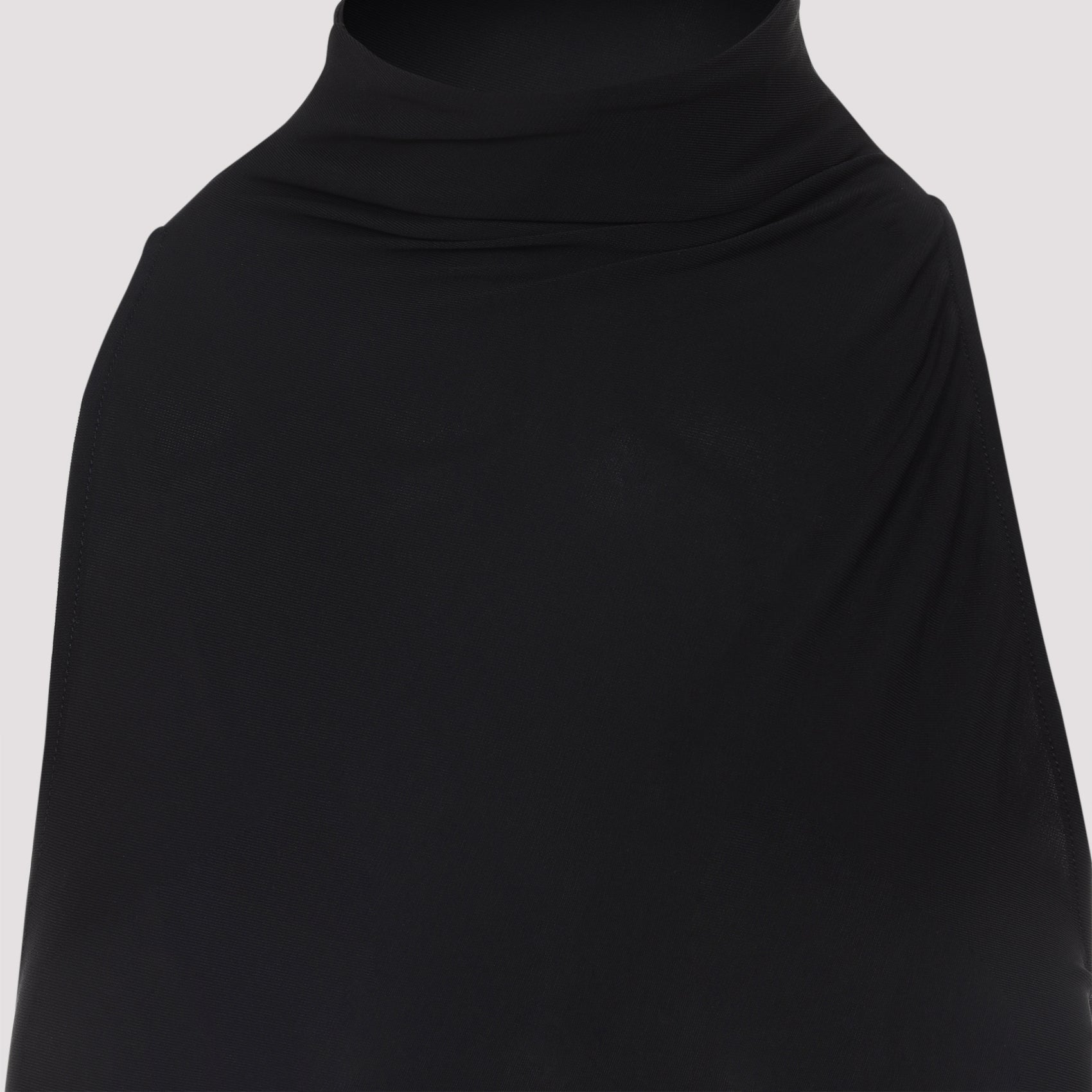 JACQUEMUS Asymmetrical Maxi Dress with Integrated Turtleneck - Size S