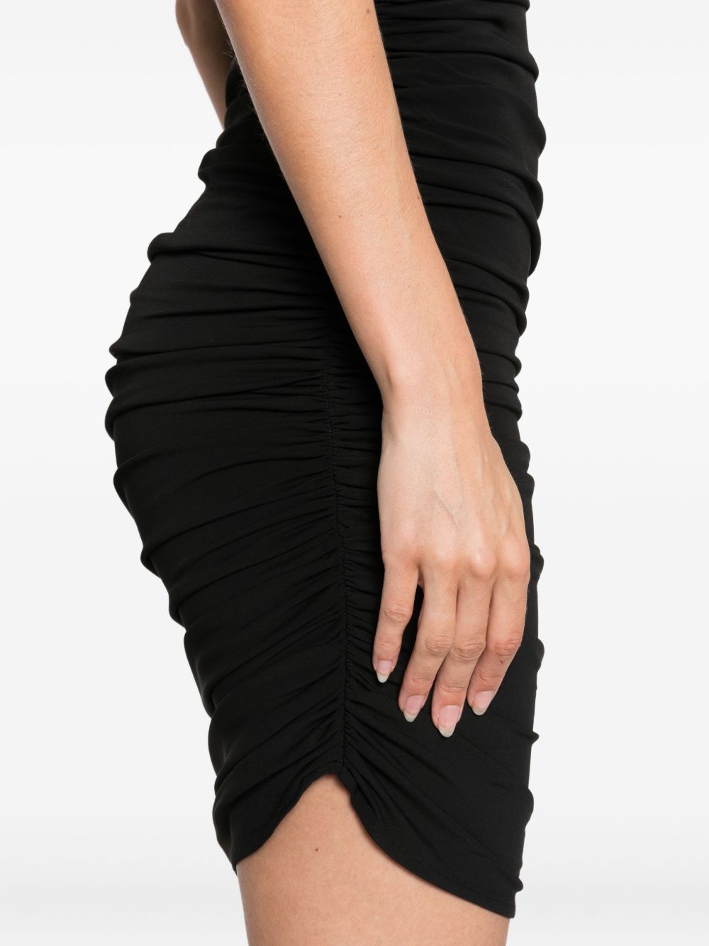 JACQUEMUS Mini High Neck Sleeveless Ruched Dress