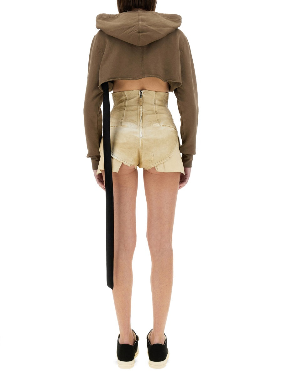 RICK OWENS DRKSHDW Women's Cropped Mini Sweatshirt