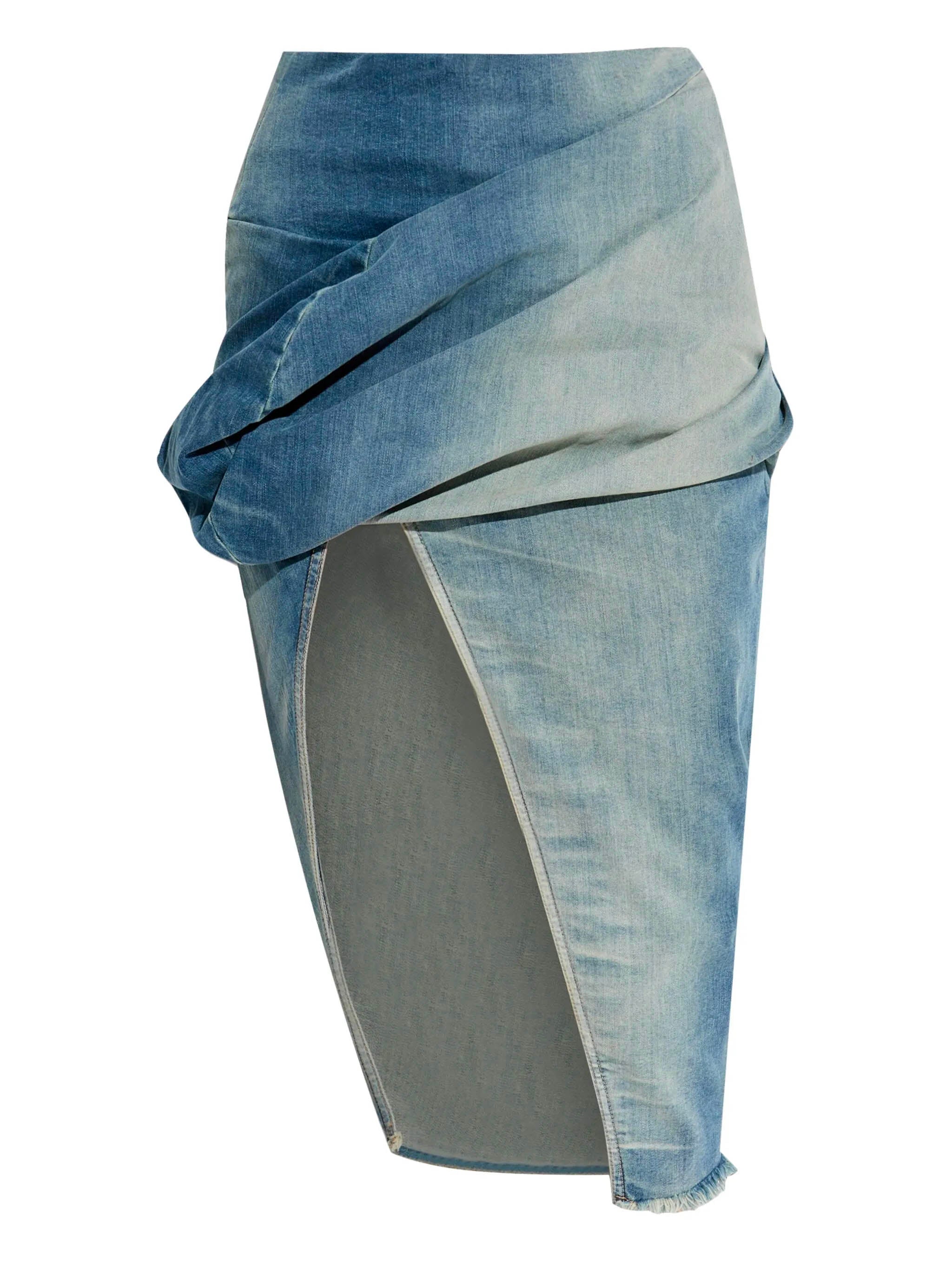 DRKSHDW High Waist Stretch Denim Skirt with Side Slit - Size S
