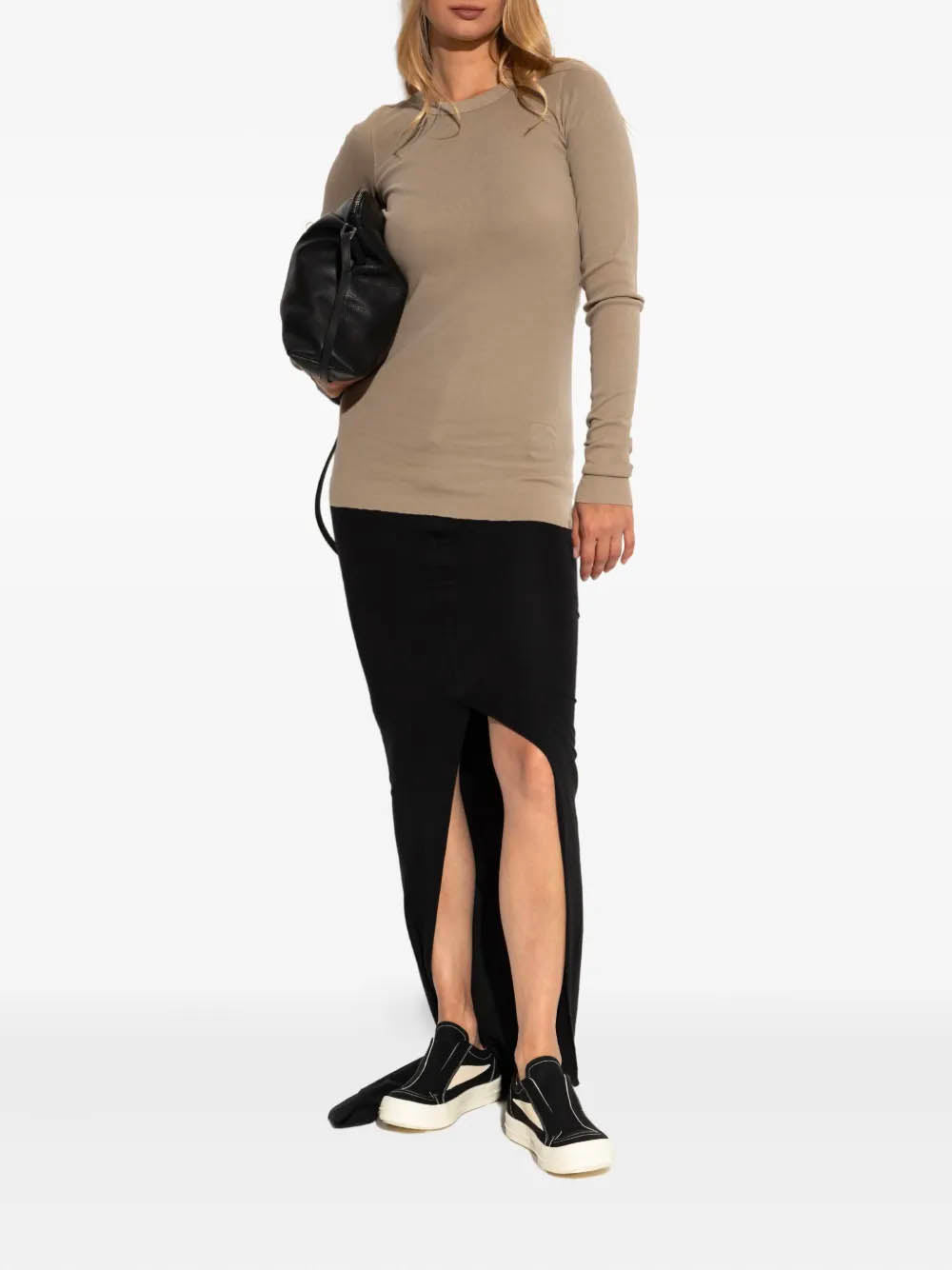 DRKSHDW Ribbed Long Sleeve Crew Neck Tee