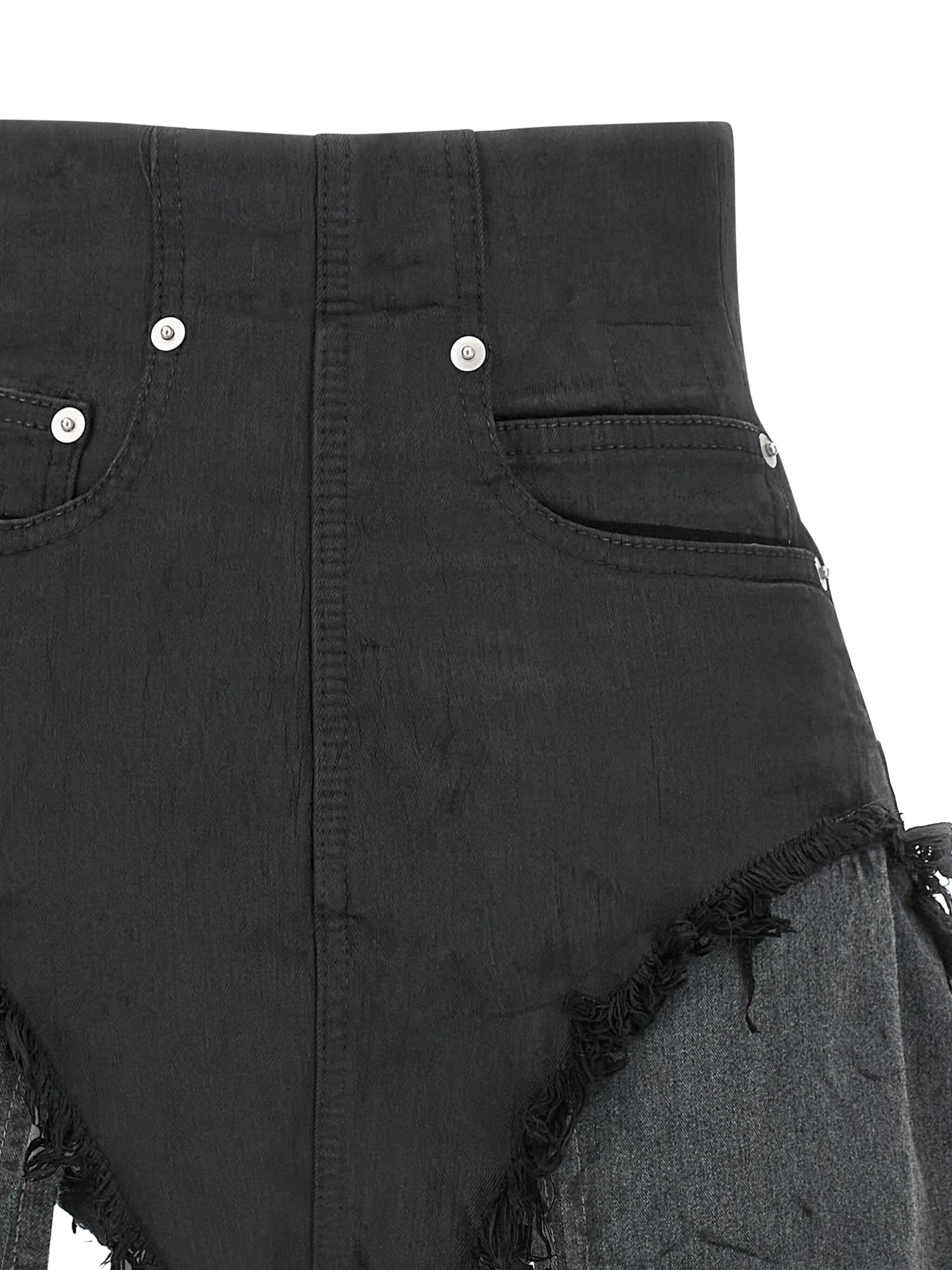 DRKSHDW High-Waisted Mini Cutoff Denim Shorts - Size S