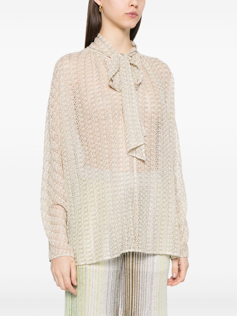 MISSONI Metallic Fibre Batwing Sleeve Shirt