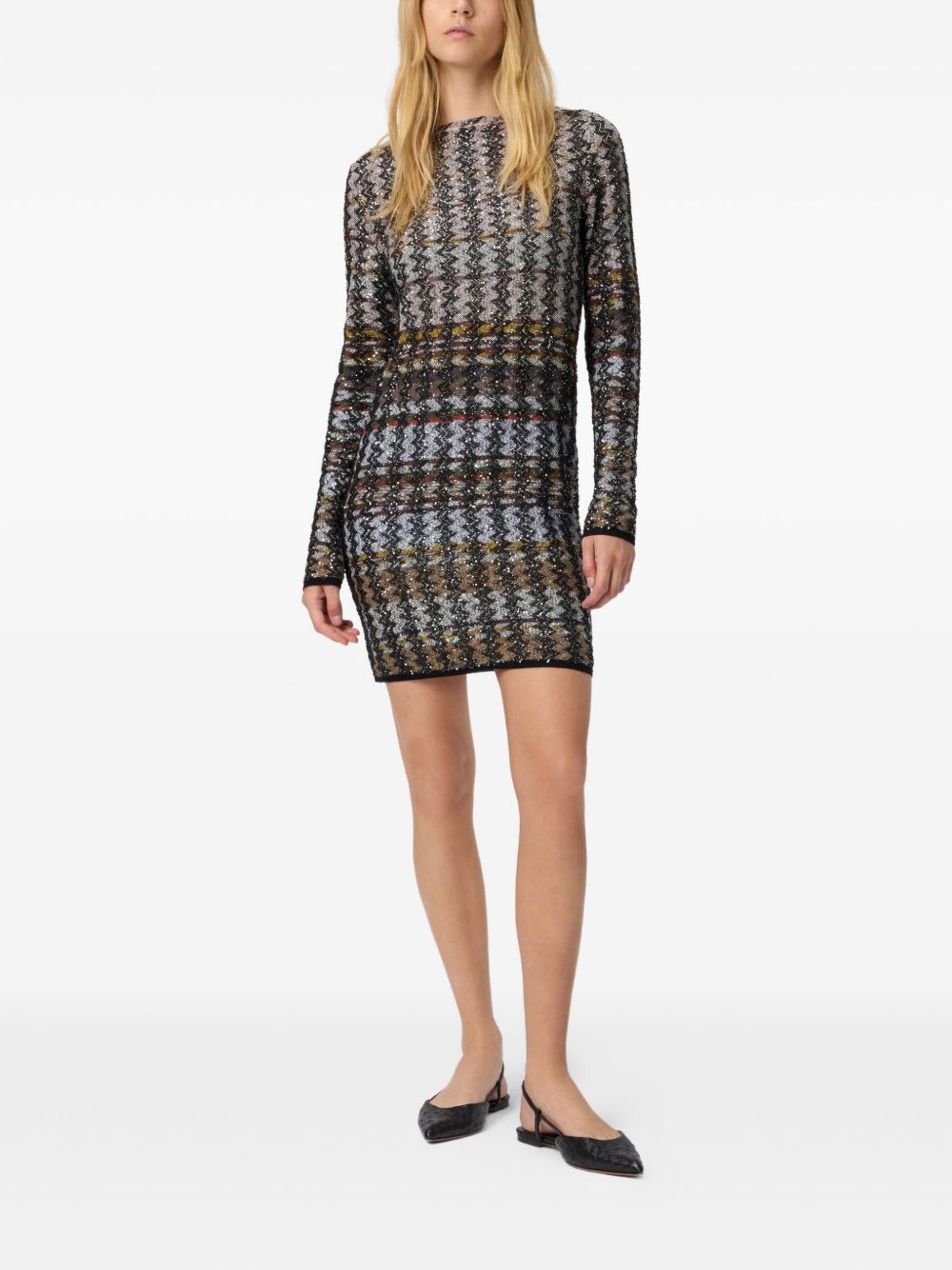 MISSONI Houndstooth Long Sleeve Dress - Women's