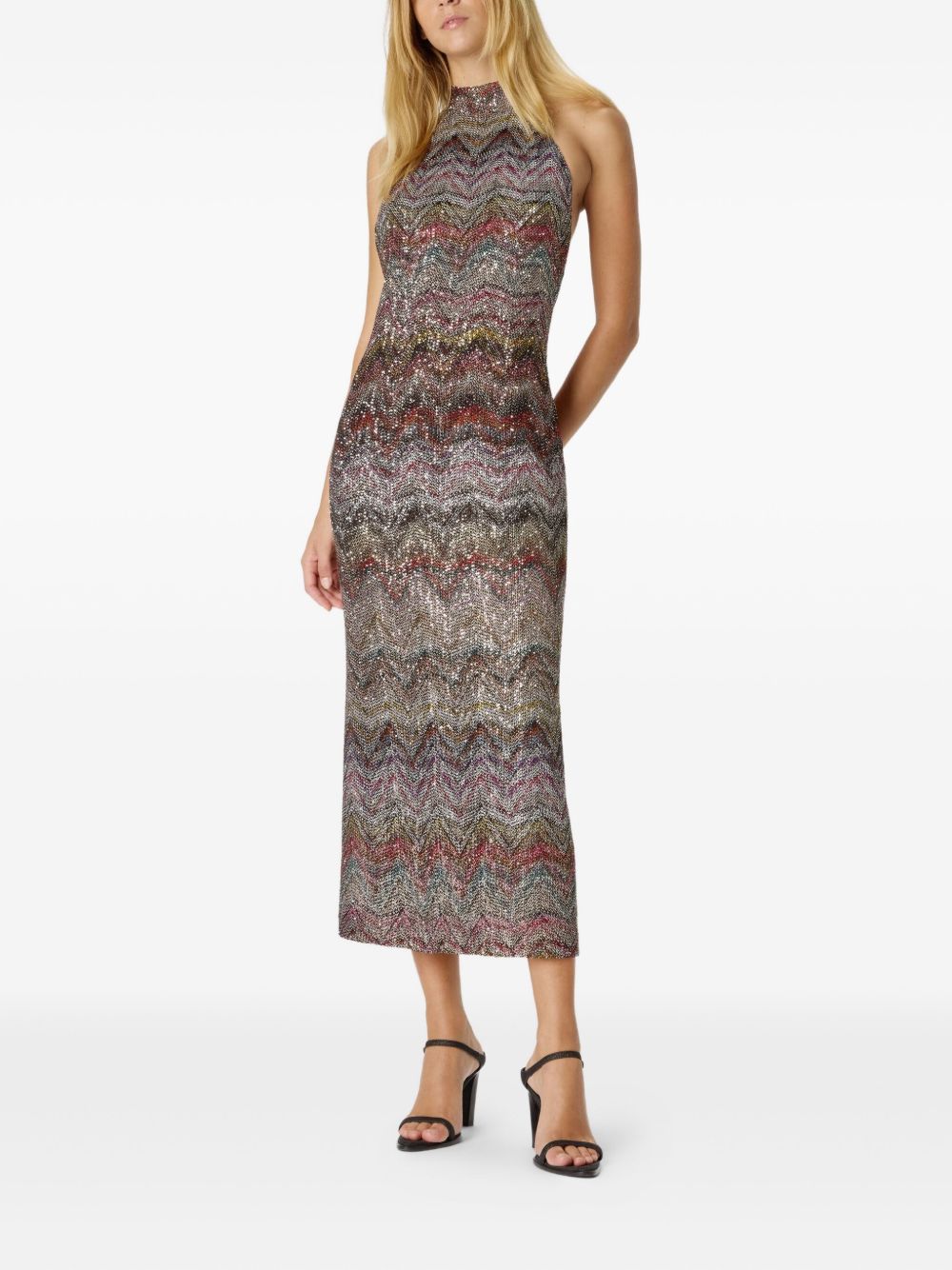 MISSONI Mini Sequin Halter Dress