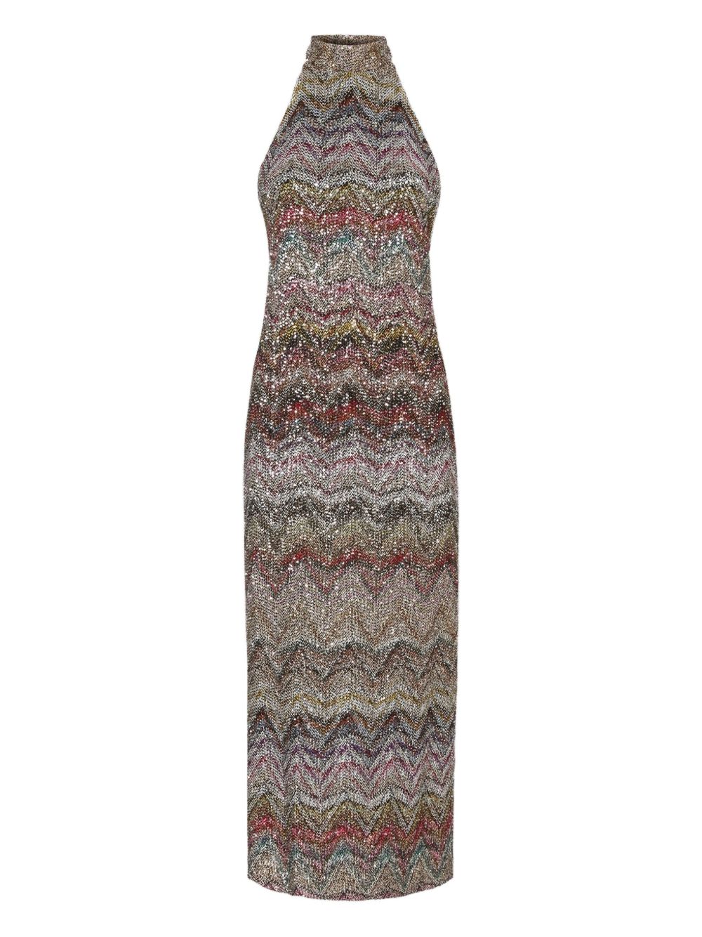 MISSONI Mini Sequin Halter Dress