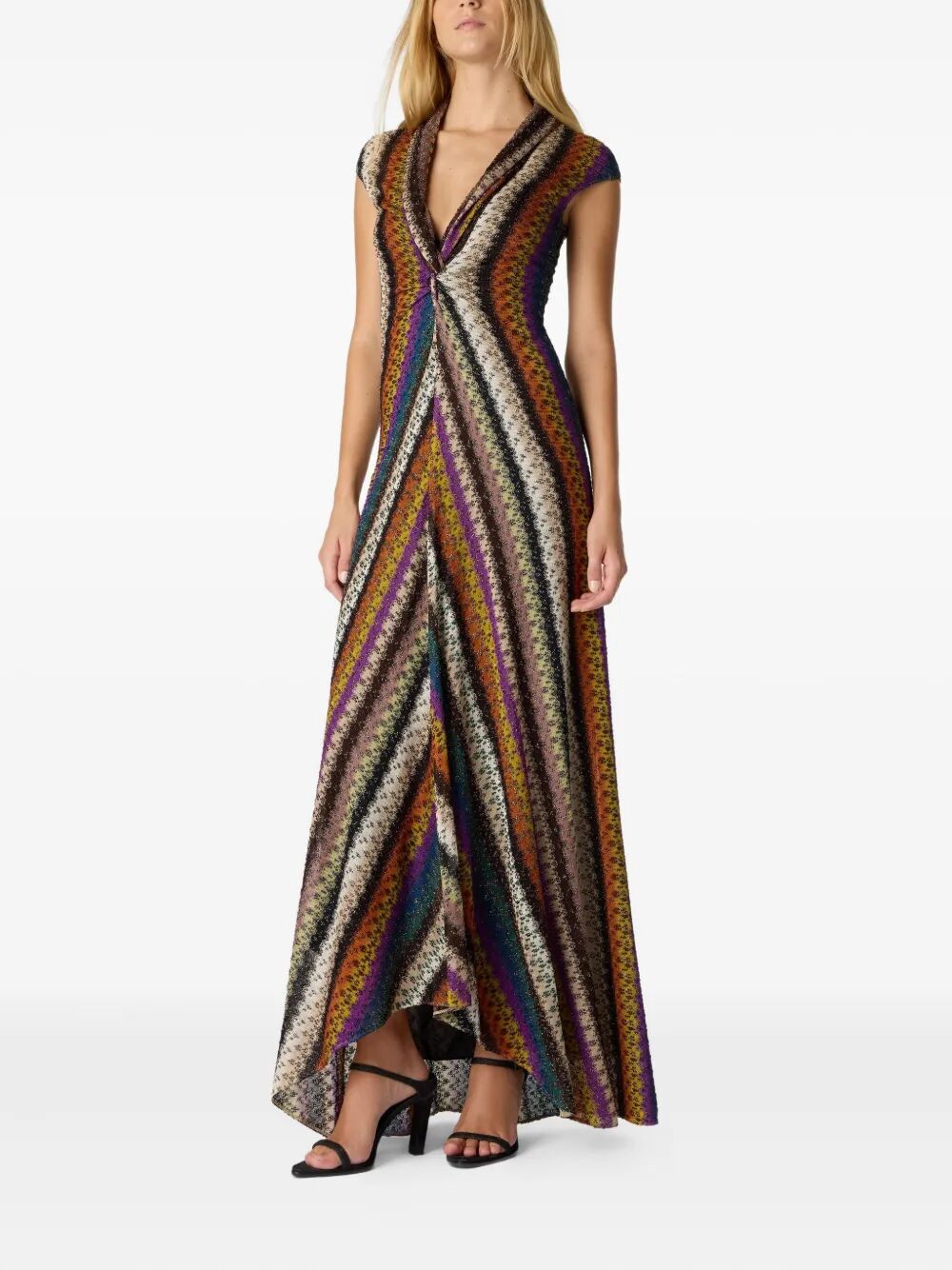 MISSONI Long Striped Dress with Lurex