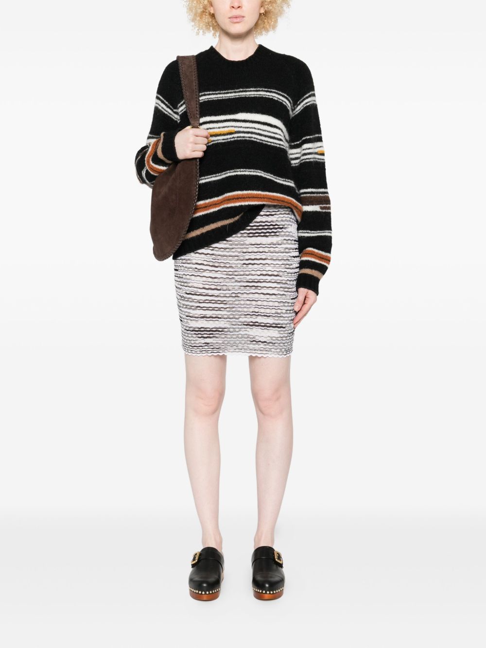 MISSONI Wool Blend Striped Skirt
