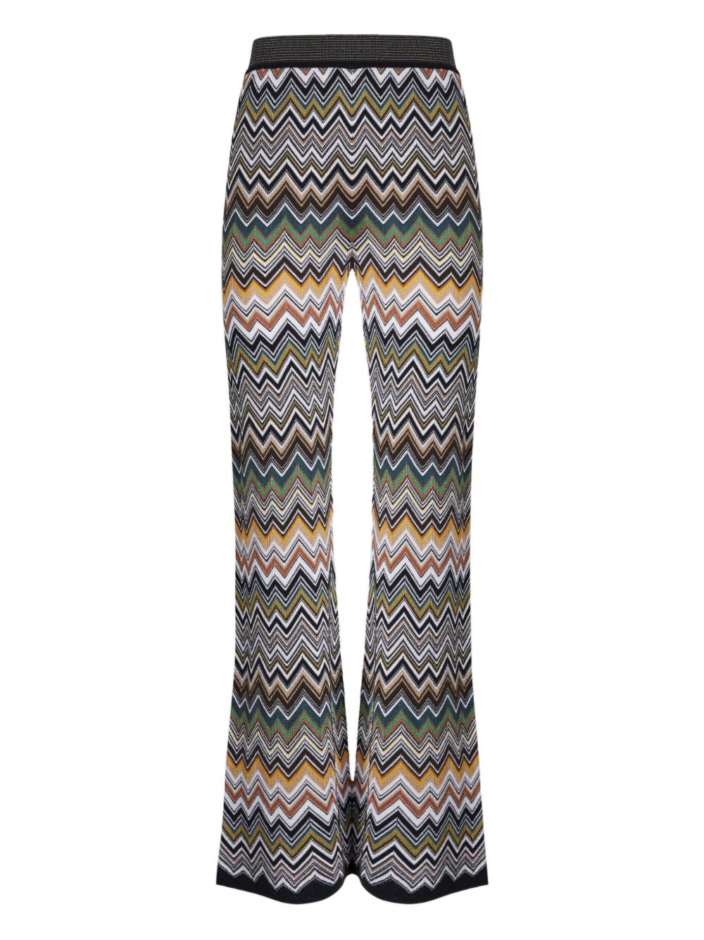 MISSONI Chevron Pattern Flared Leg Trousers for Women