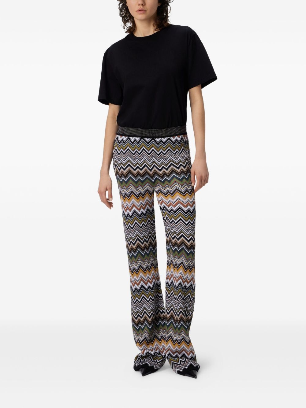 MISSONI Chevron Pattern Flared Leg Trousers for Women