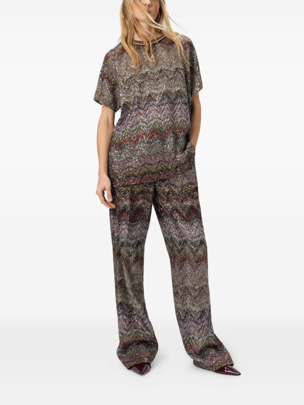 MISSONI Fine Knit Multi-Colour Crew T-Shirt