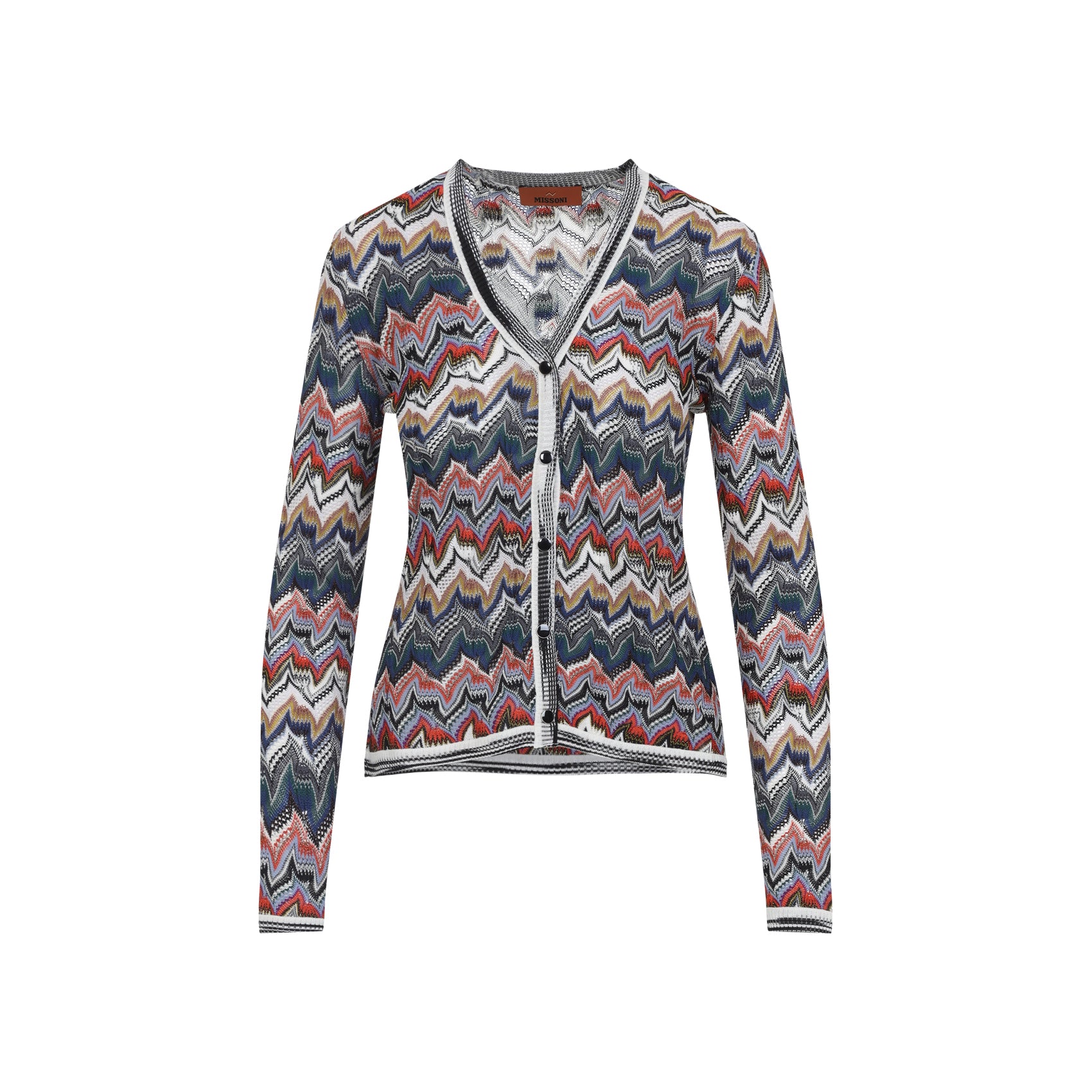 MISSONI Wool Blend Zigzag Pattern Cardigan for Women