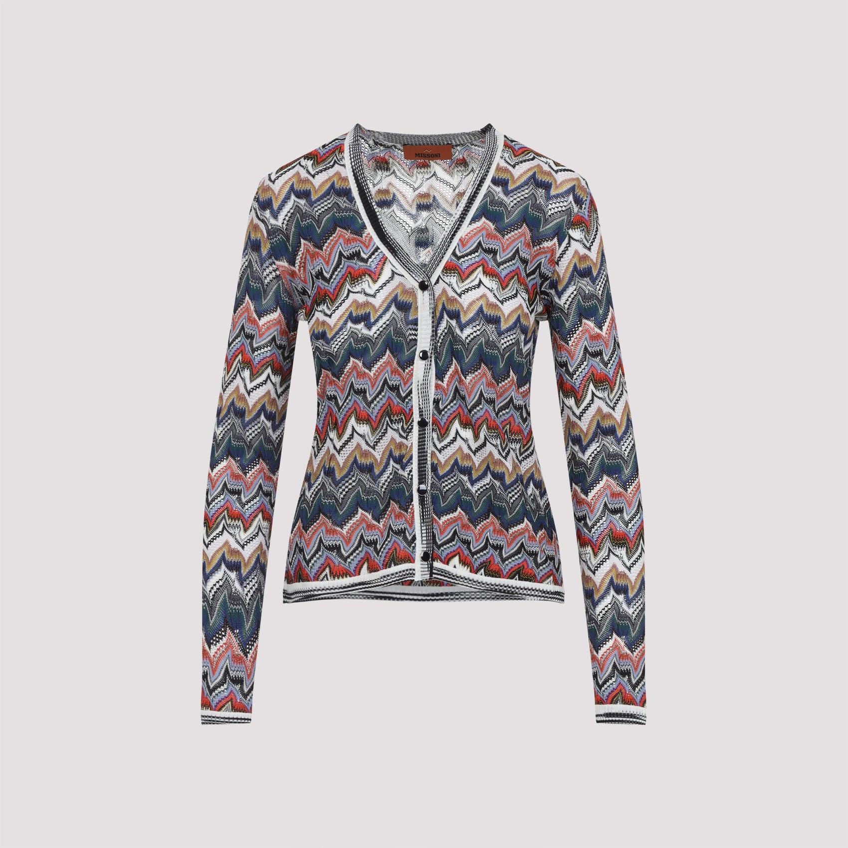 MISSONI Wool Blend Zigzag Pattern Cardigan for Women
