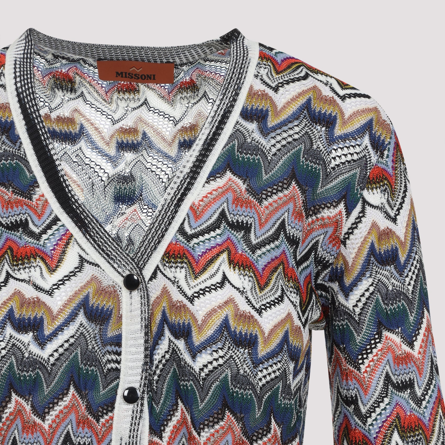 MISSONI Wool Blend Zigzag Pattern Cardigan for Women