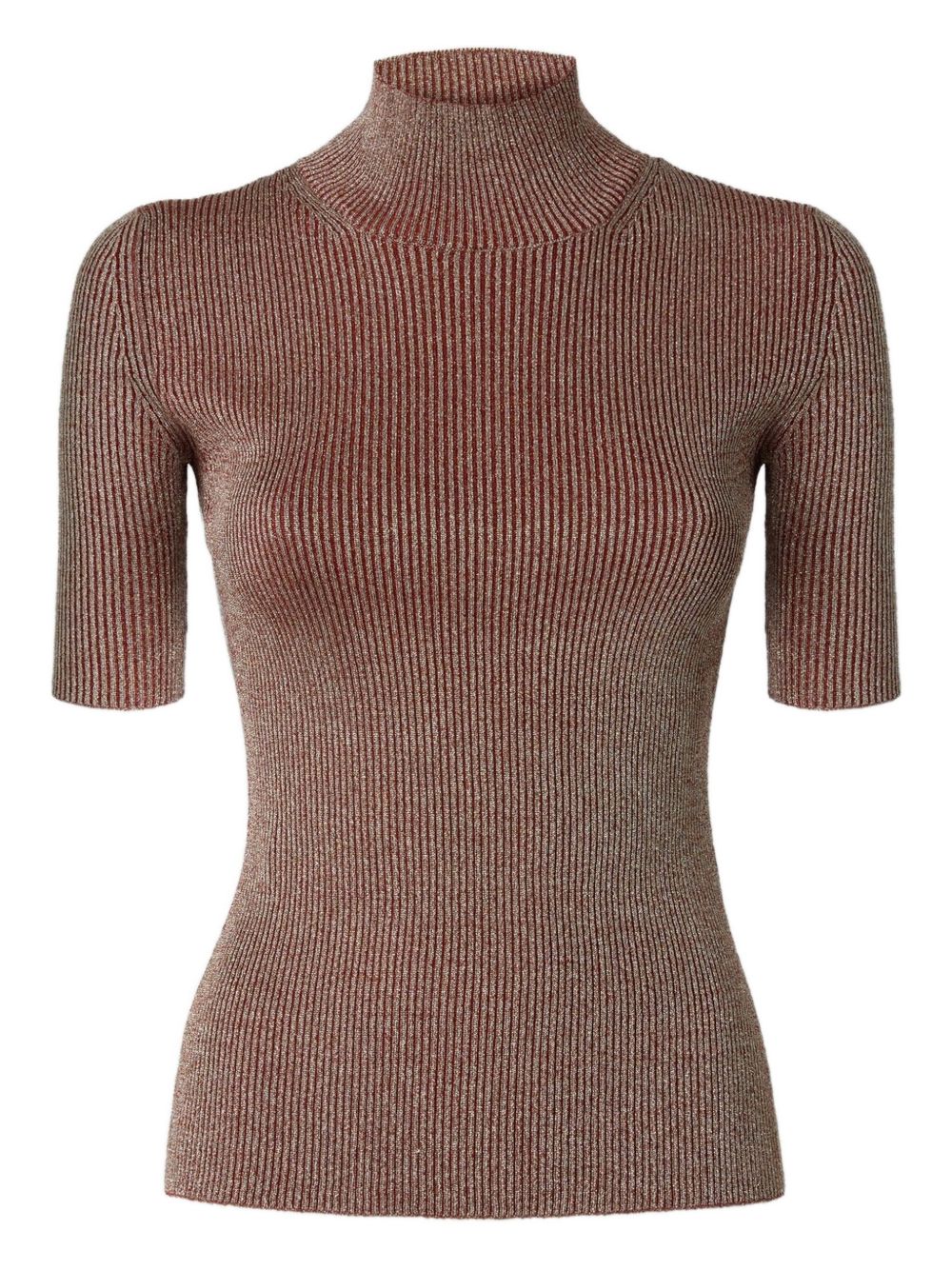 MISSONI Metallic Ribbed Mock Neck Sweater