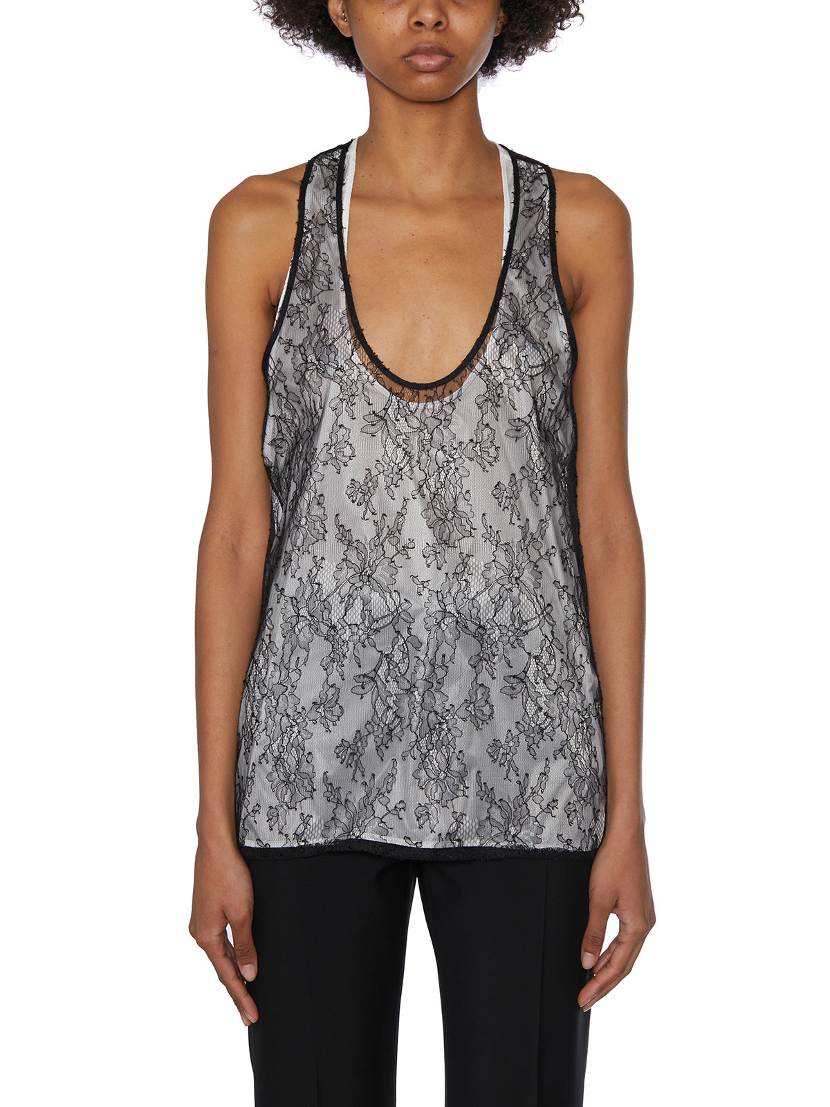 CHRISTIAN BOARO Lace Mini Tank Top - Size S