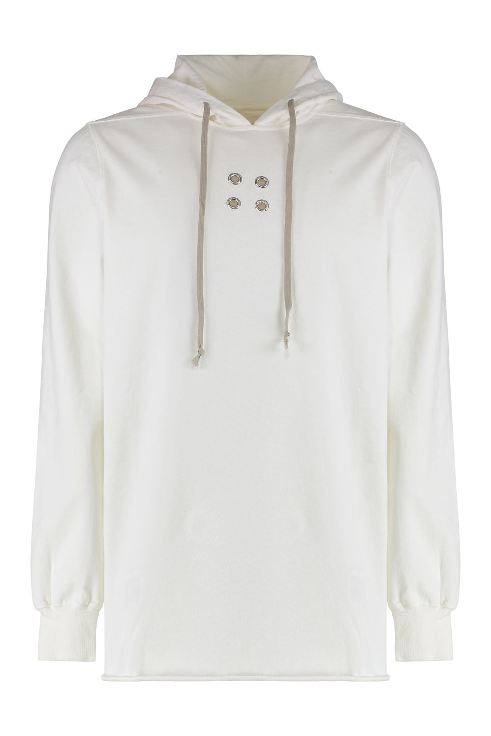 DRKSHDW Hooded Sweatshirt with Metal Eyelets and Raw-Cut Hemline
