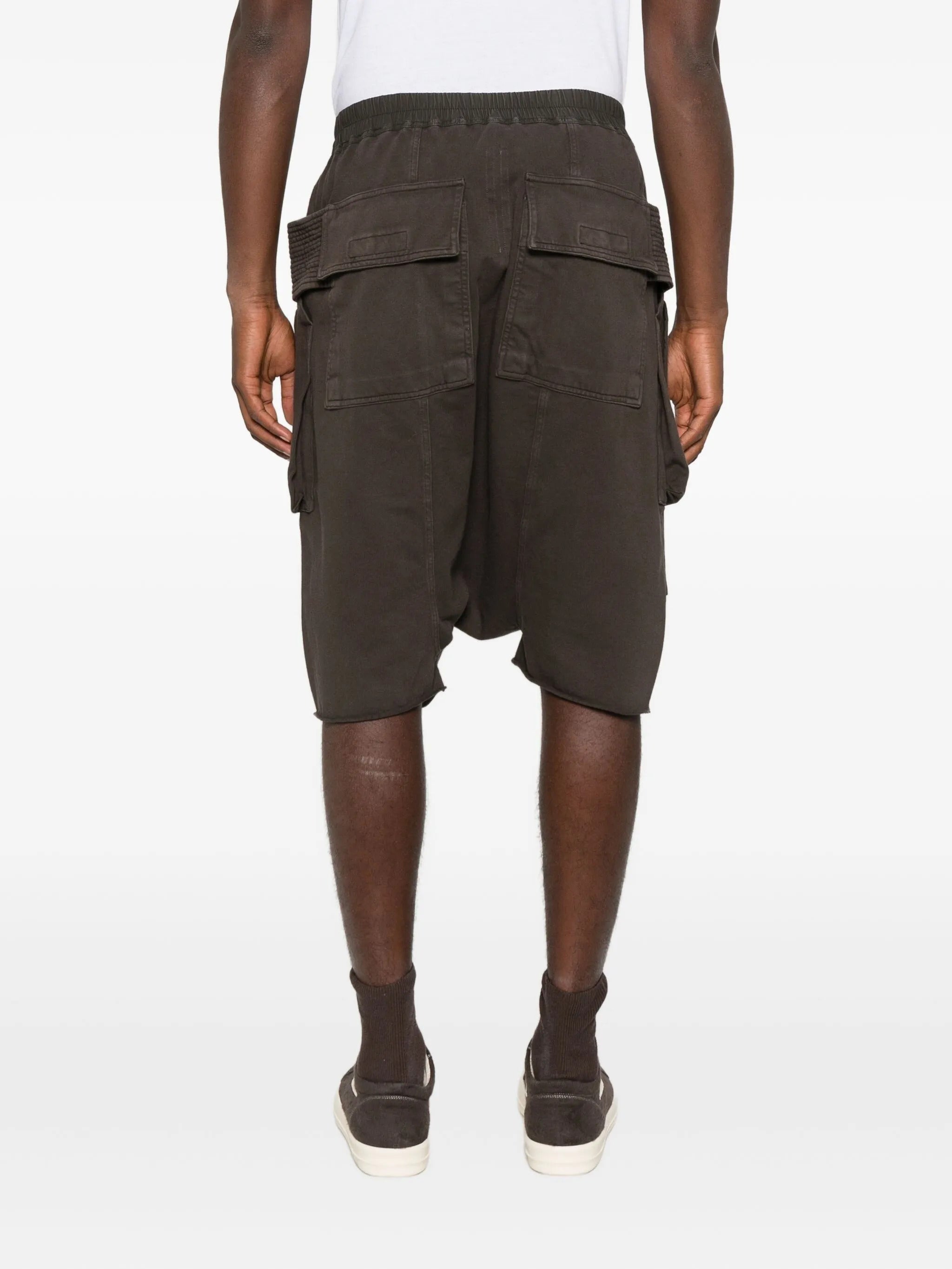 DRKSHDW Cargo Pods Fleece Shorts with Drawstring Waist