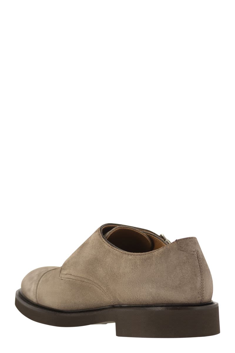 DOUCAL'S Double Suede Buckle Moccasins - Heel Height 3.5 cm
