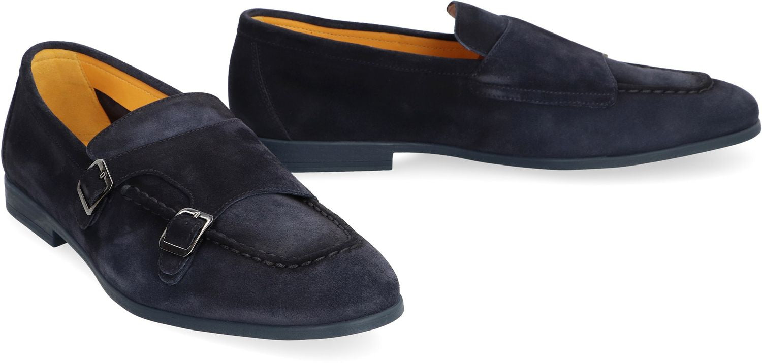 DOUCAL'S Men's Suede Monk-Strap Shoes