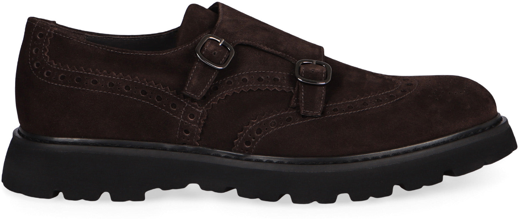 DOUCAL'S Suede Monk-Strap Shoes for Men
