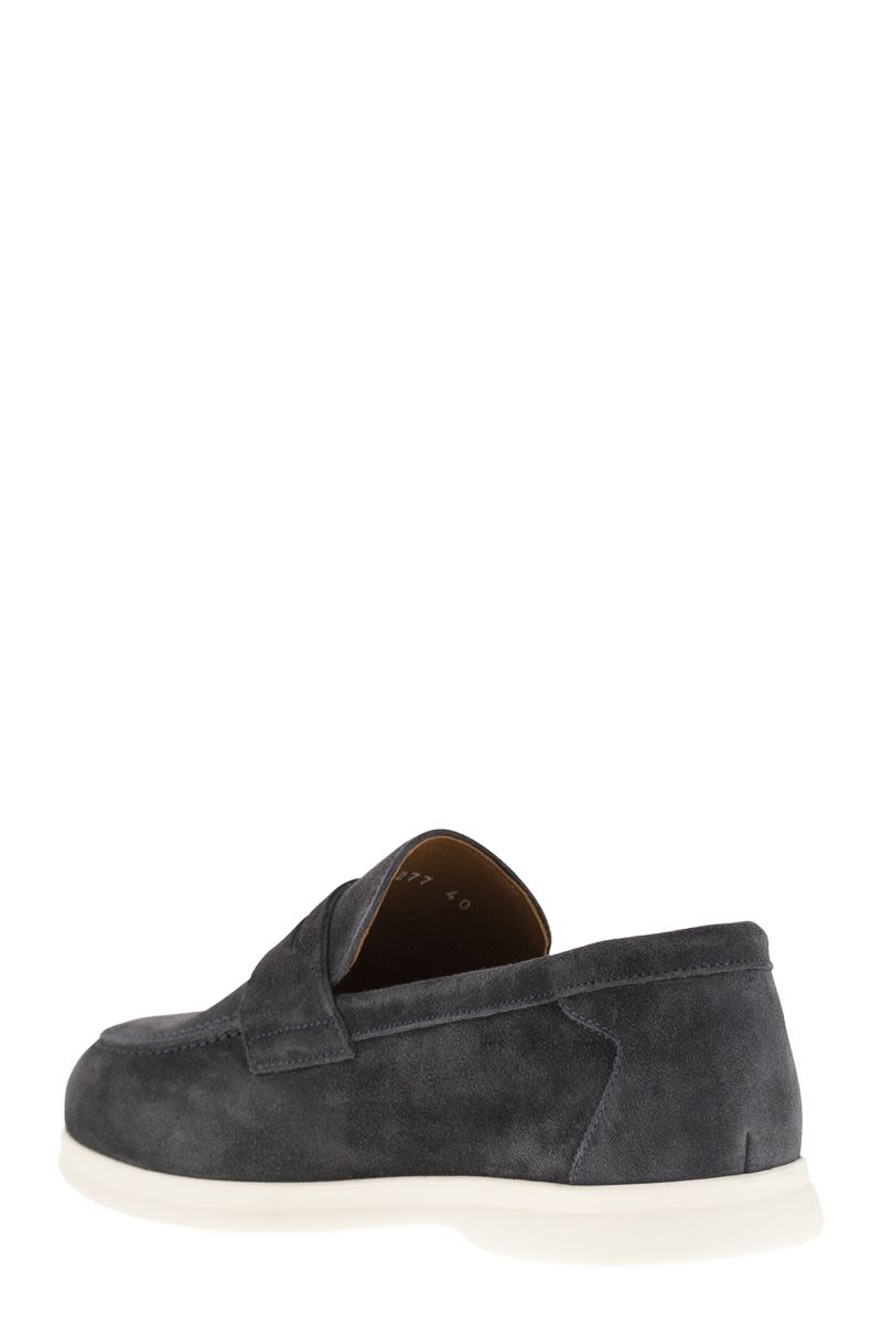 DOUCAL'S Classic Suede Moccasin for Men - 2 cm Sole Height