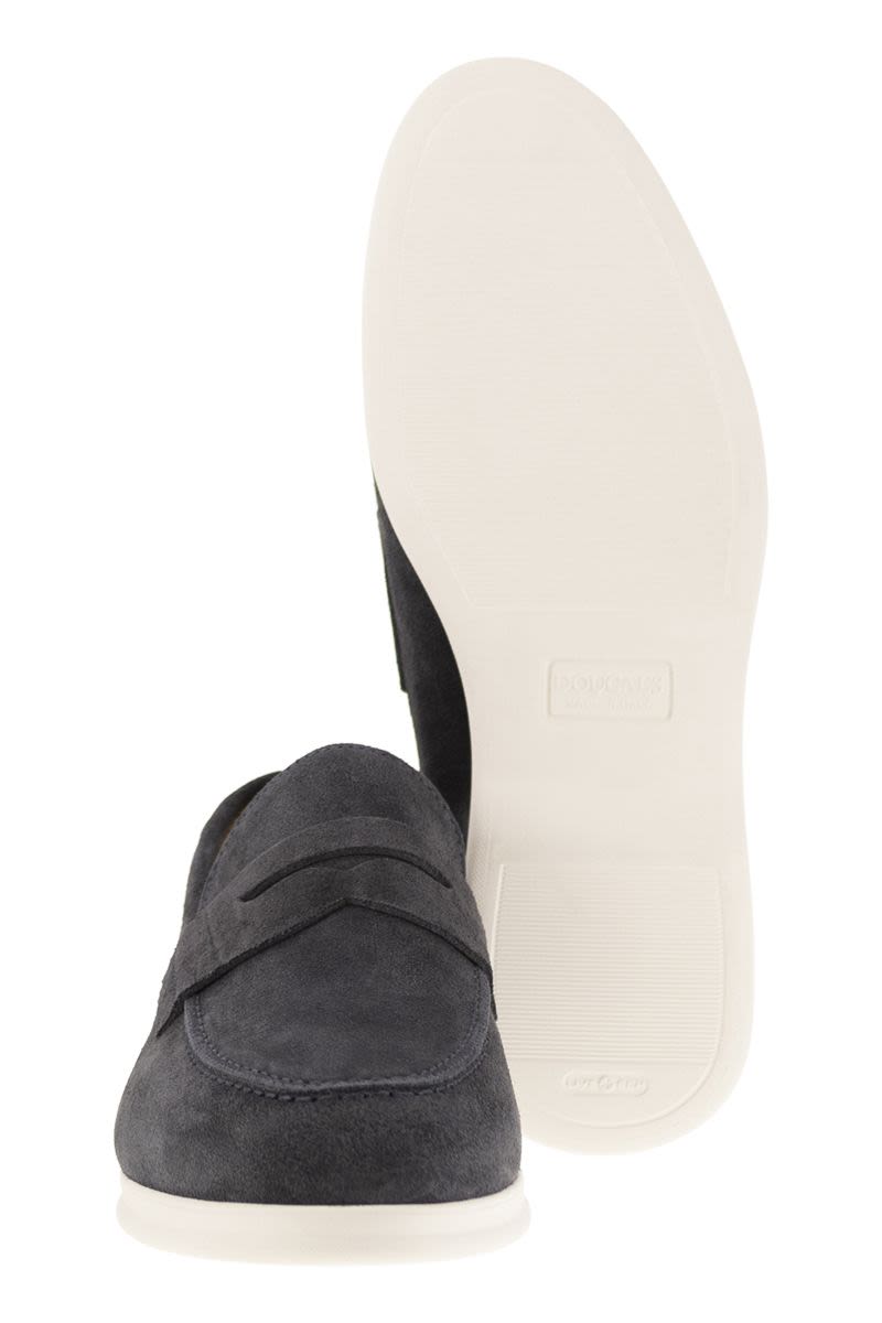DOUCAL'S Classic Suede Moccasin for Men - 2 cm Sole Height