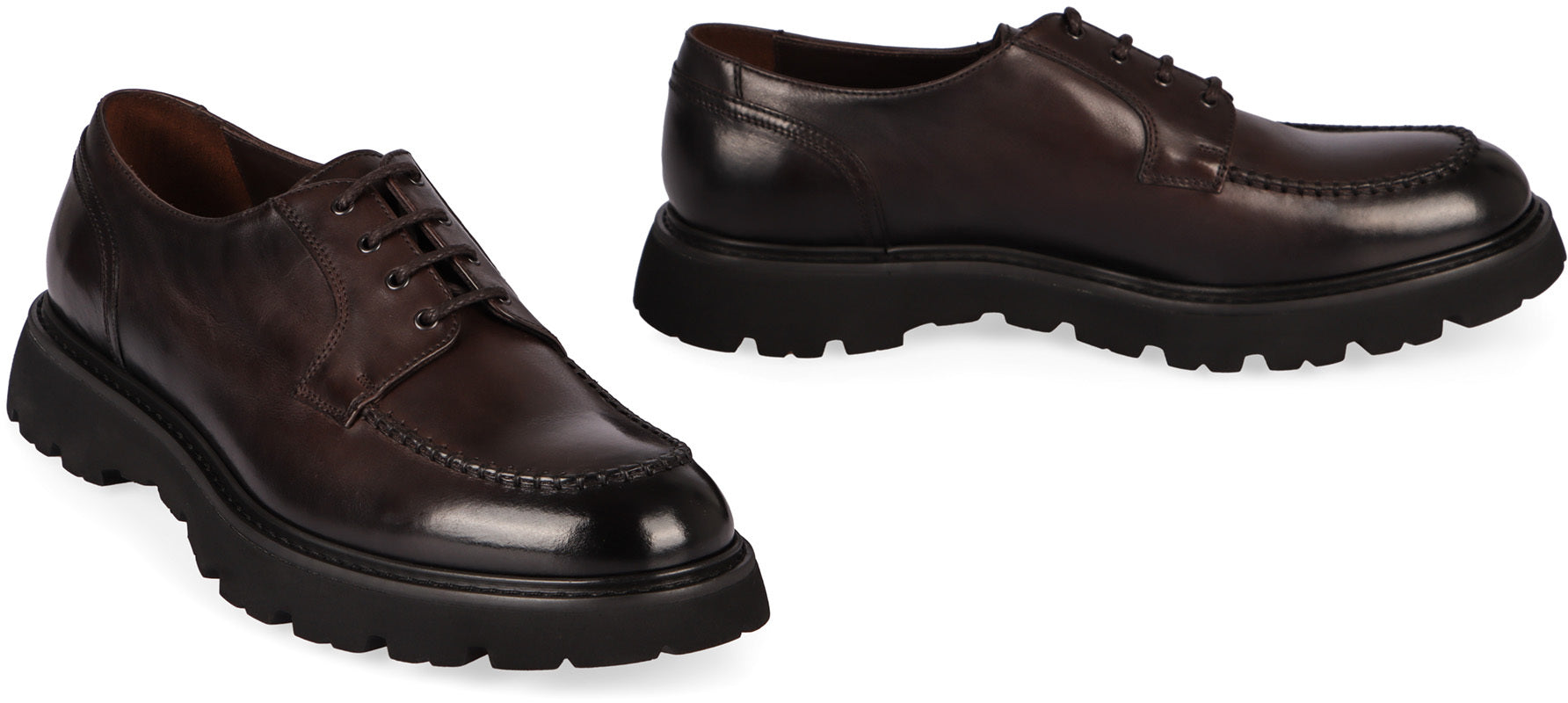 DOUCAL'S Classic Derby Dress Shoes - Lace Up with Comb Seams