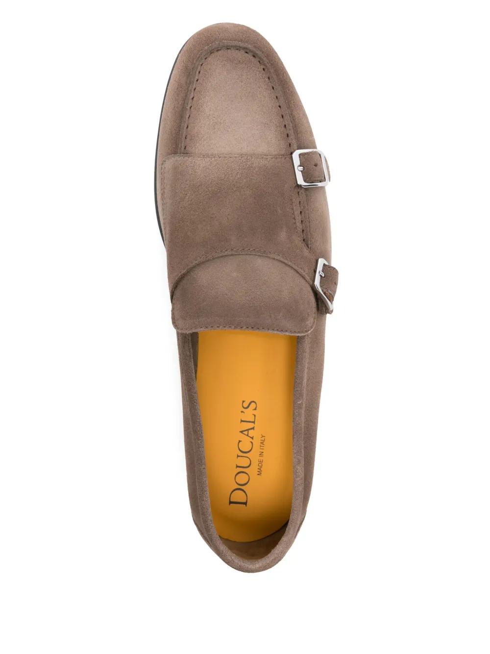 DOUCAL'S Double Buckle Suede Moccasin for Men