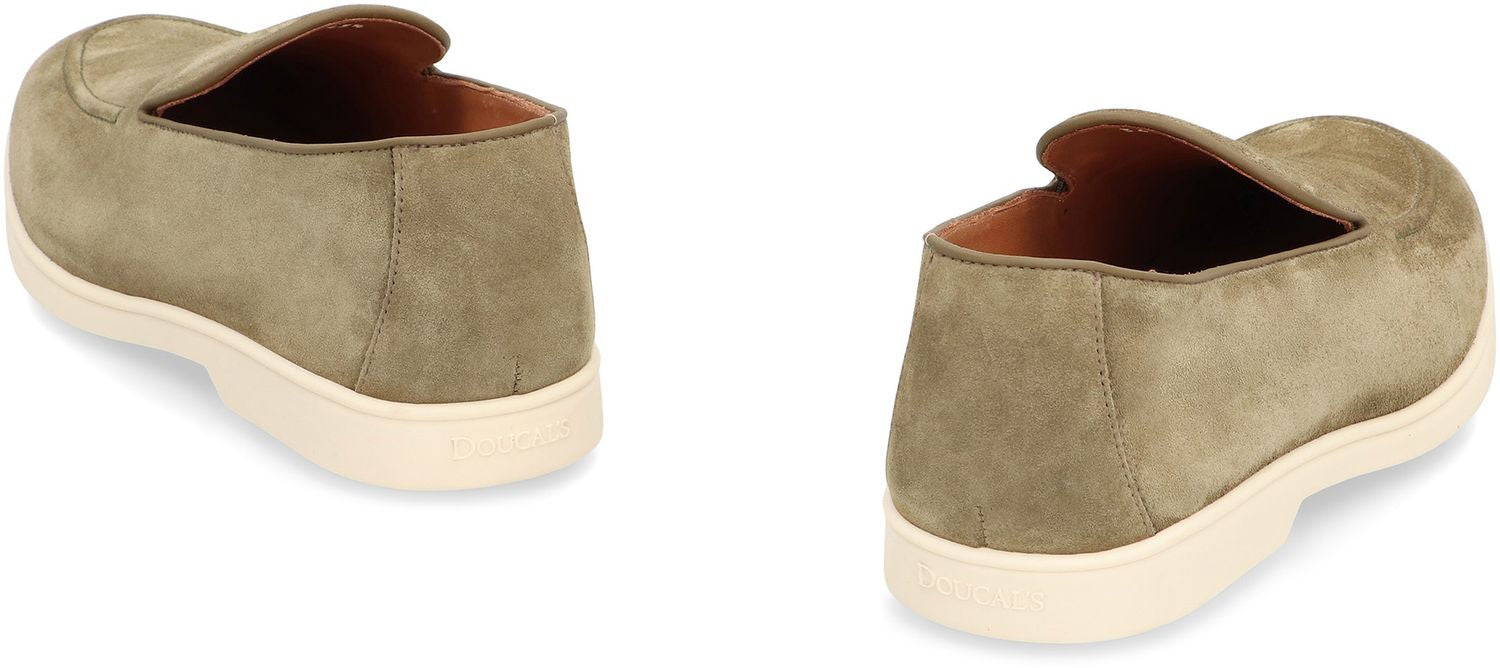 DOUCAL'S Men's Suede Loafers with Round Toe Design