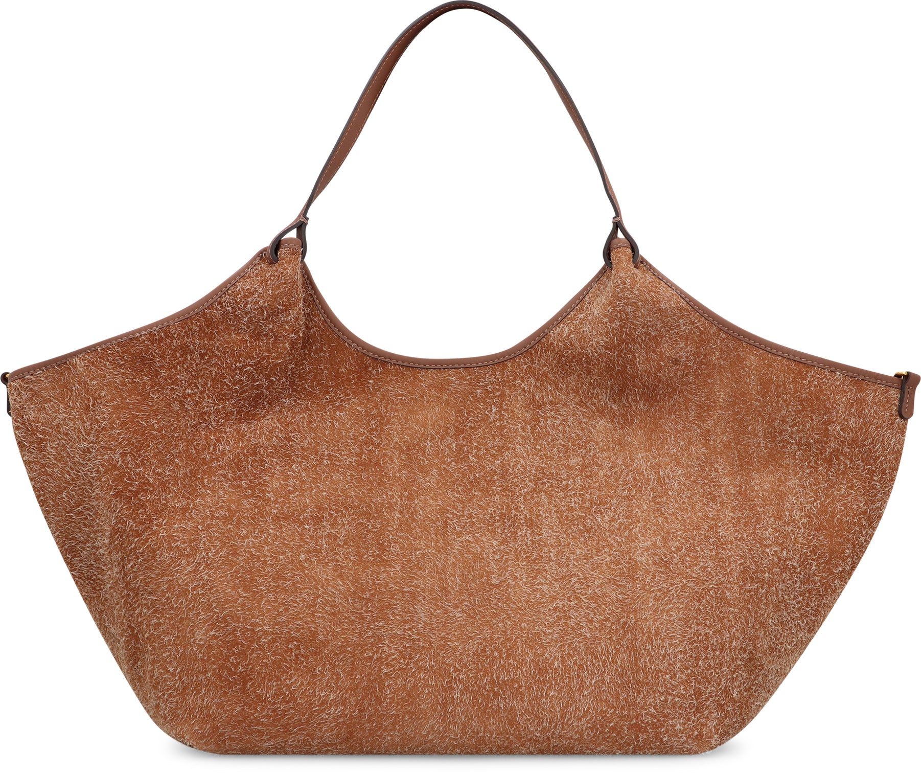 GIANNI CHIARINI Suede Handbag with Leather Handles and Magnetic Closure - 34x38x16 cm