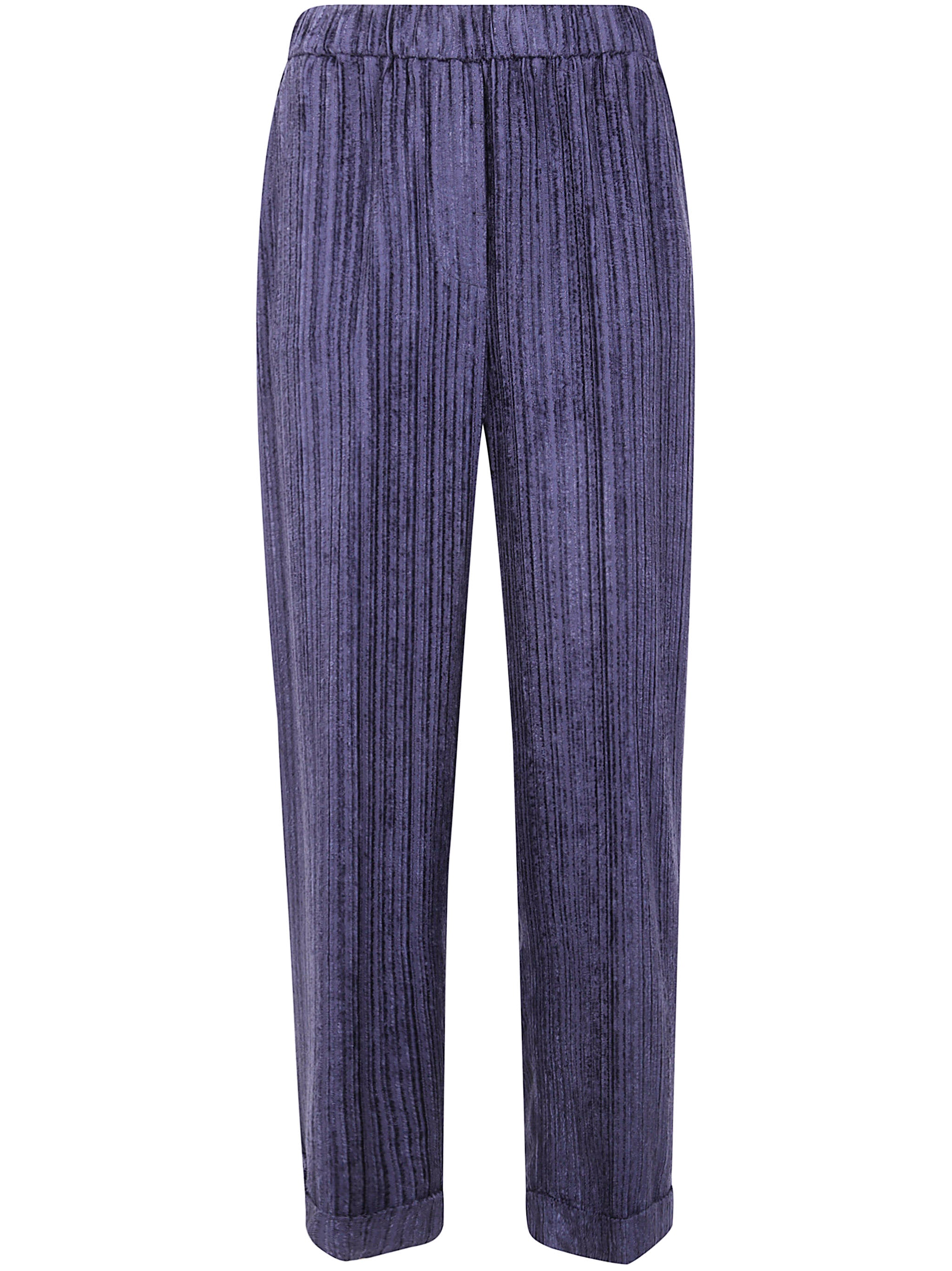 PESERICO Stretch Waisted Velvet Trousers for Women