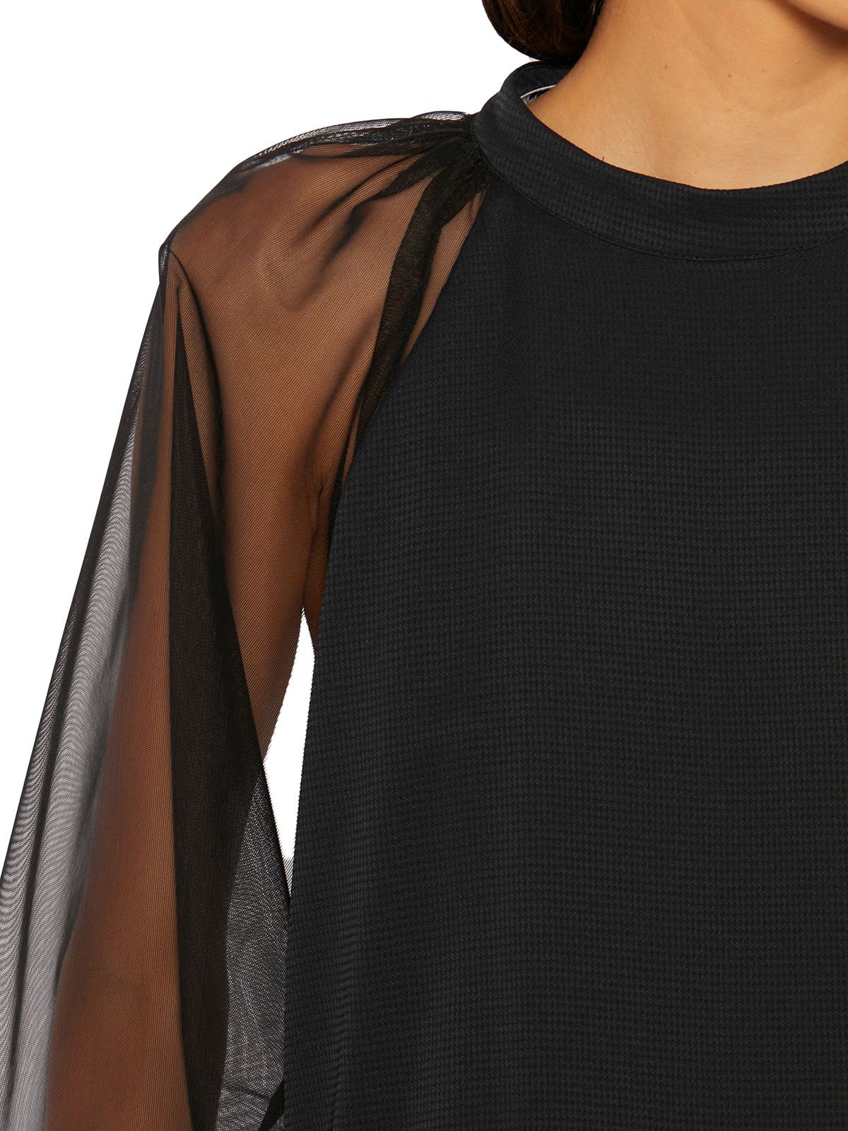 NOSTRASANTISSIMA Silk and Tulle Raglan Shirt (Size 38)