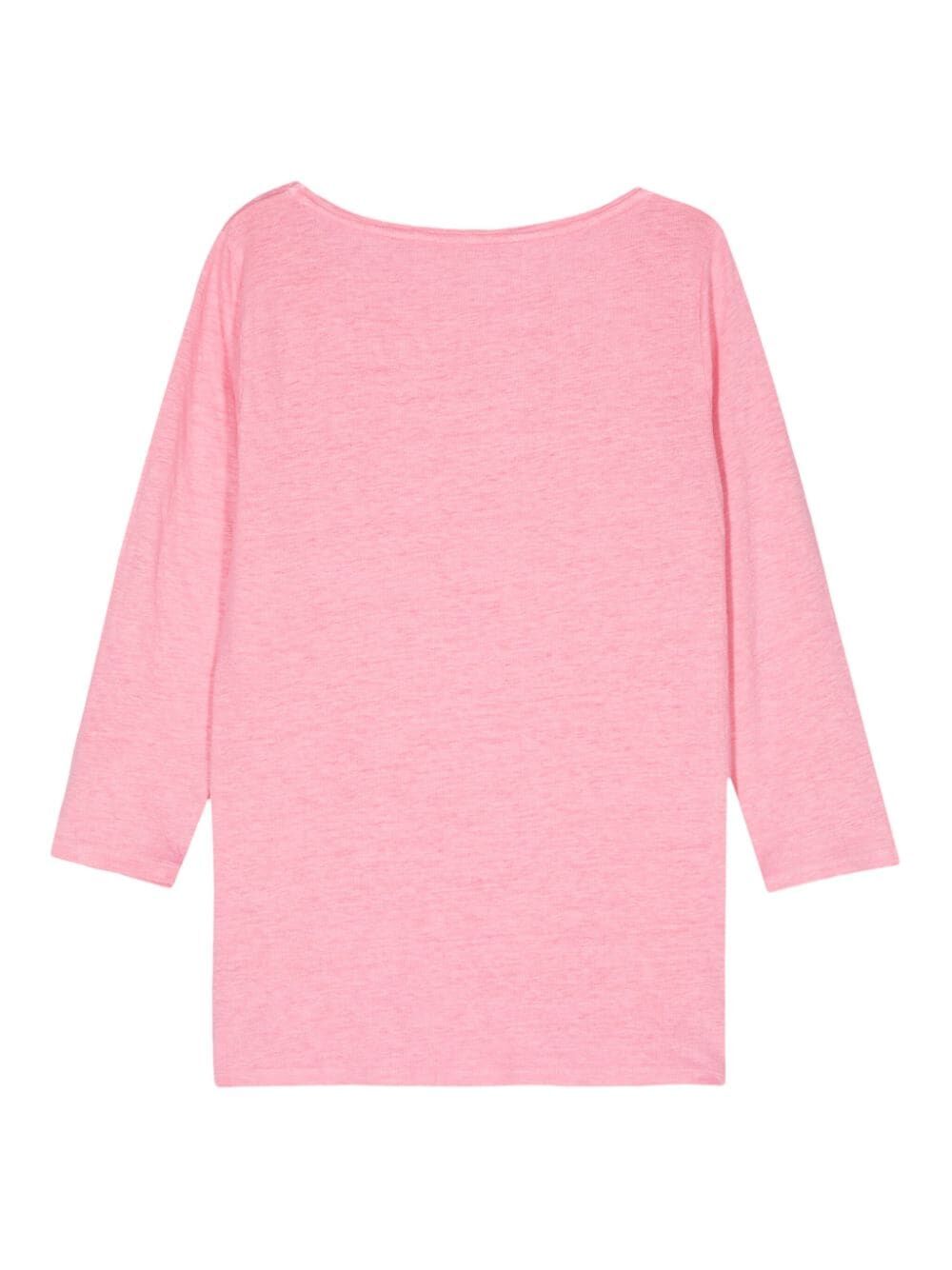 Majestic 3/4 Sleeves Boat Neck T-Shirt for Women