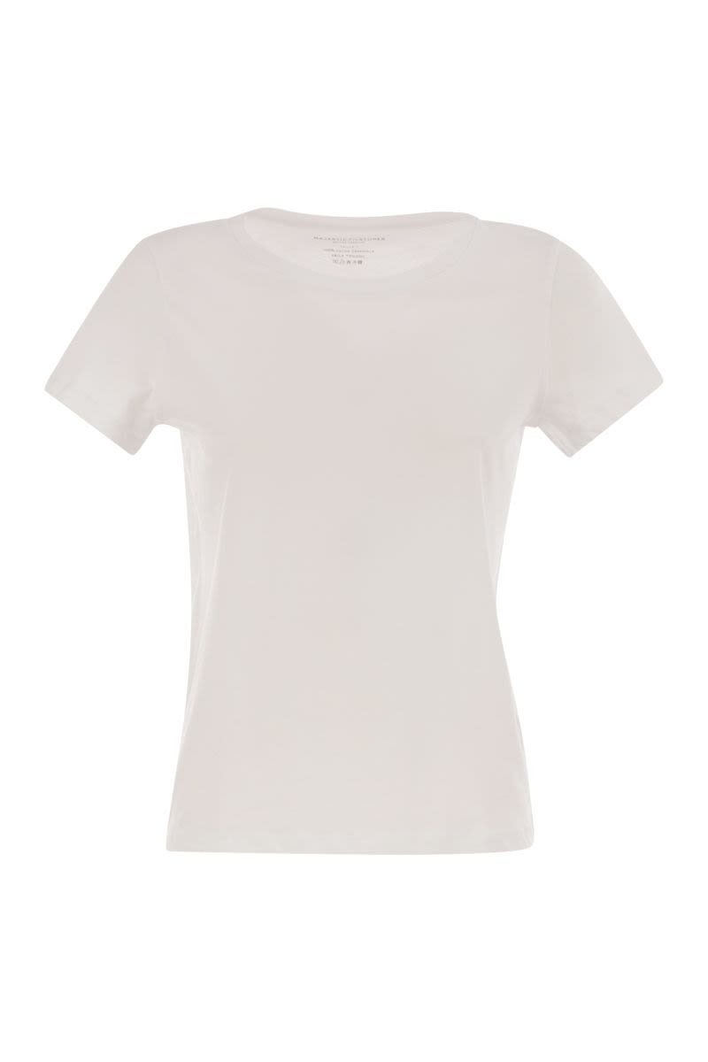 MAJESTIC Slim Fit Crew-Neck Short-Sleeved T-Shirt